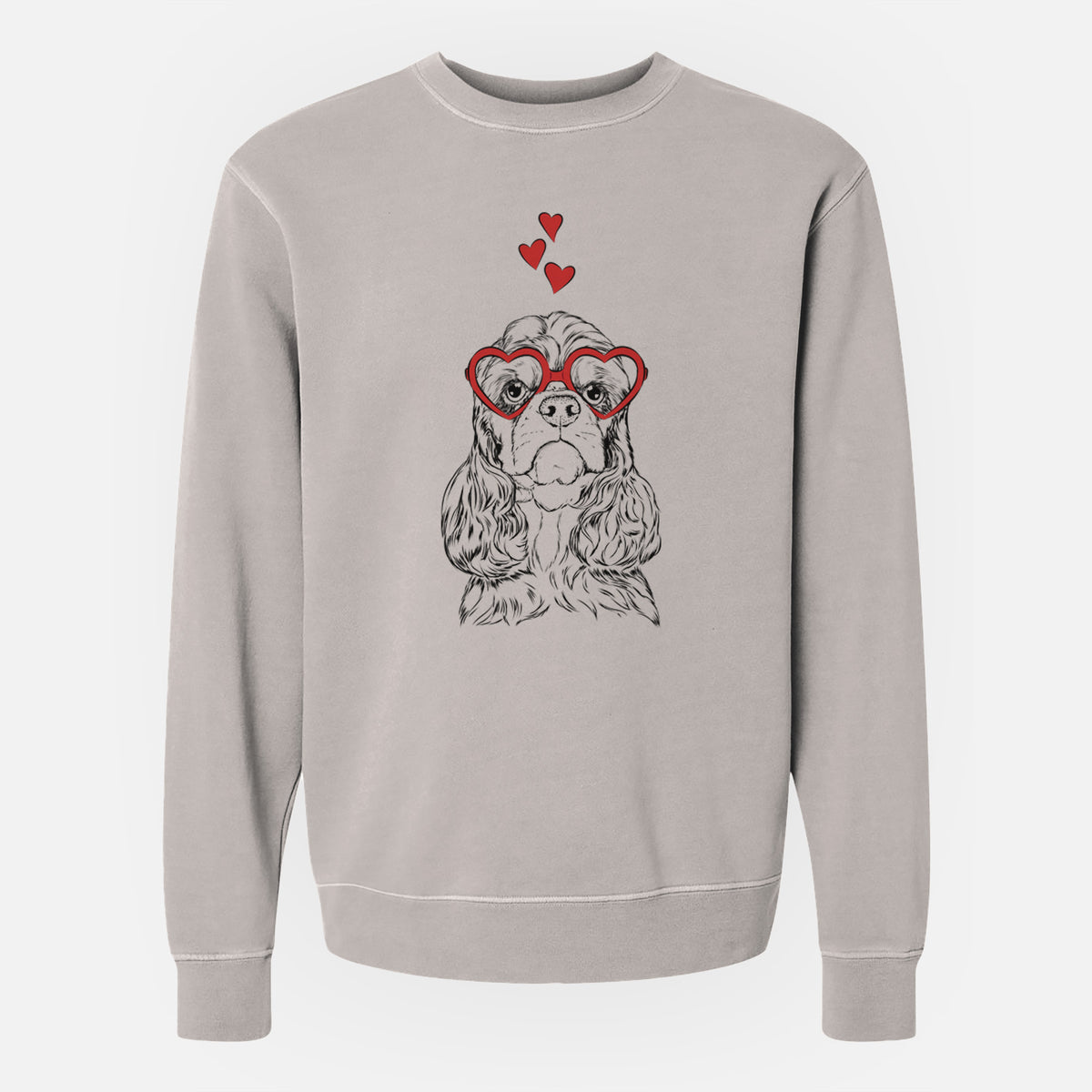 Valentine Emma the Cocker Spaniel - Unisex Pigment Dyed Crew Sweatshirt
