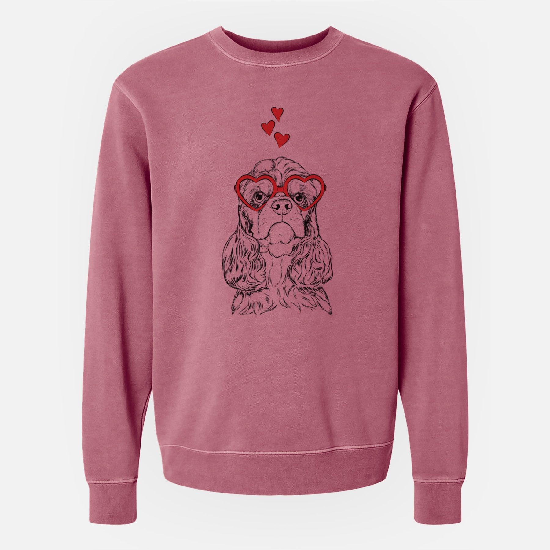 Valentine Emma the Cocker Spaniel - Unisex Pigment Dyed Crew Sweatshirt