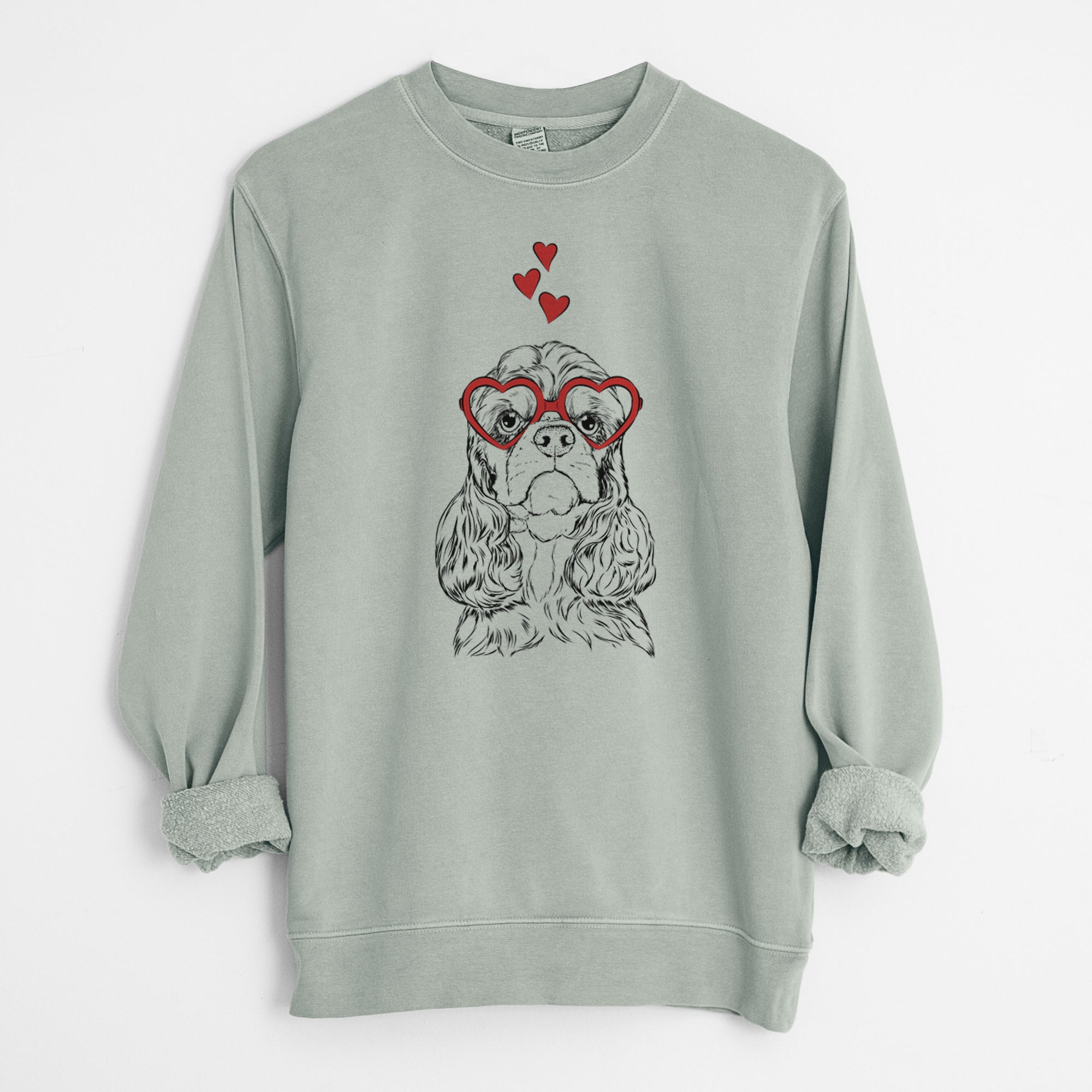 Valentine Emma the Cocker Spaniel - Unisex Pigment Dyed Crew Sweatshirt