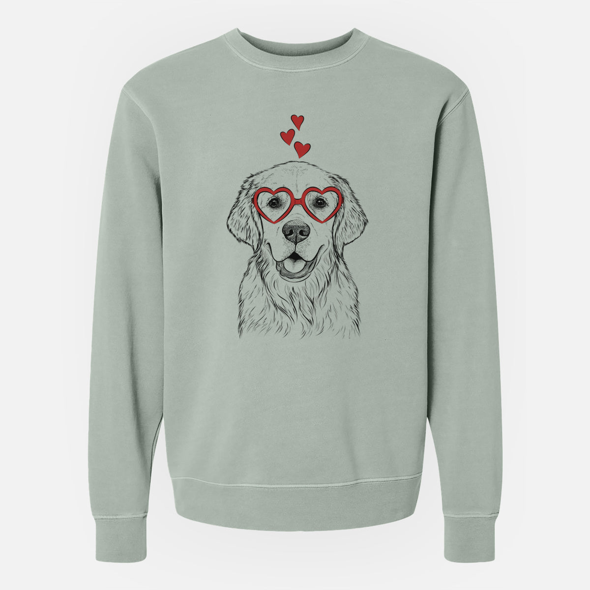 Valentine Emma the Golden Retriever - Unisex Pigment Dyed Crew Sweatshirt