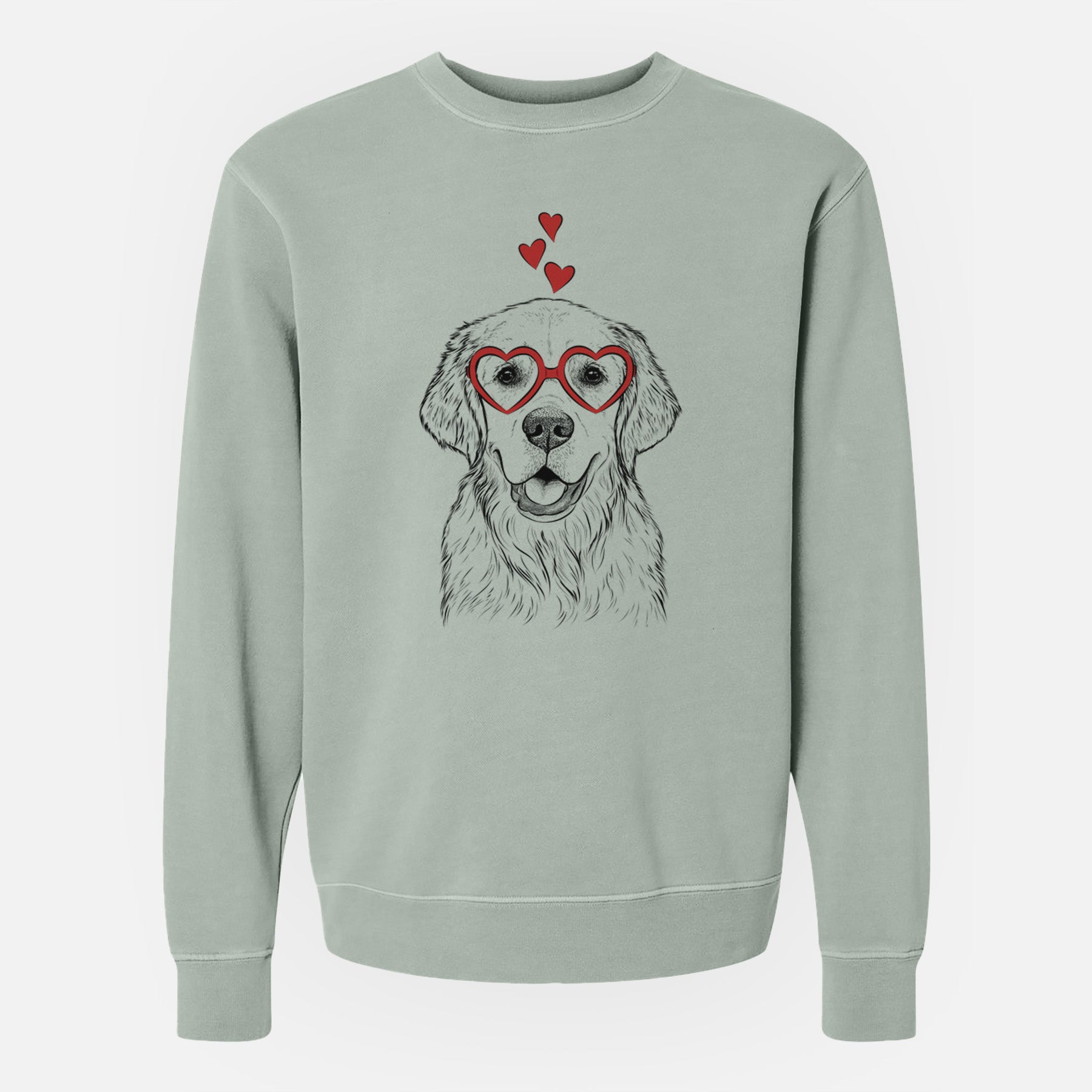 Valentine Emma the Golden Retriever - Unisex Pigment Dyed Crew Sweatshirt