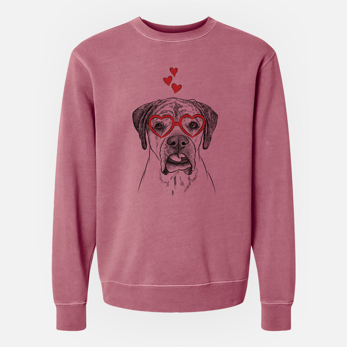 Valentine Emma the English Mastiff - Unisex Pigment Dyed Crew Sweatshirt