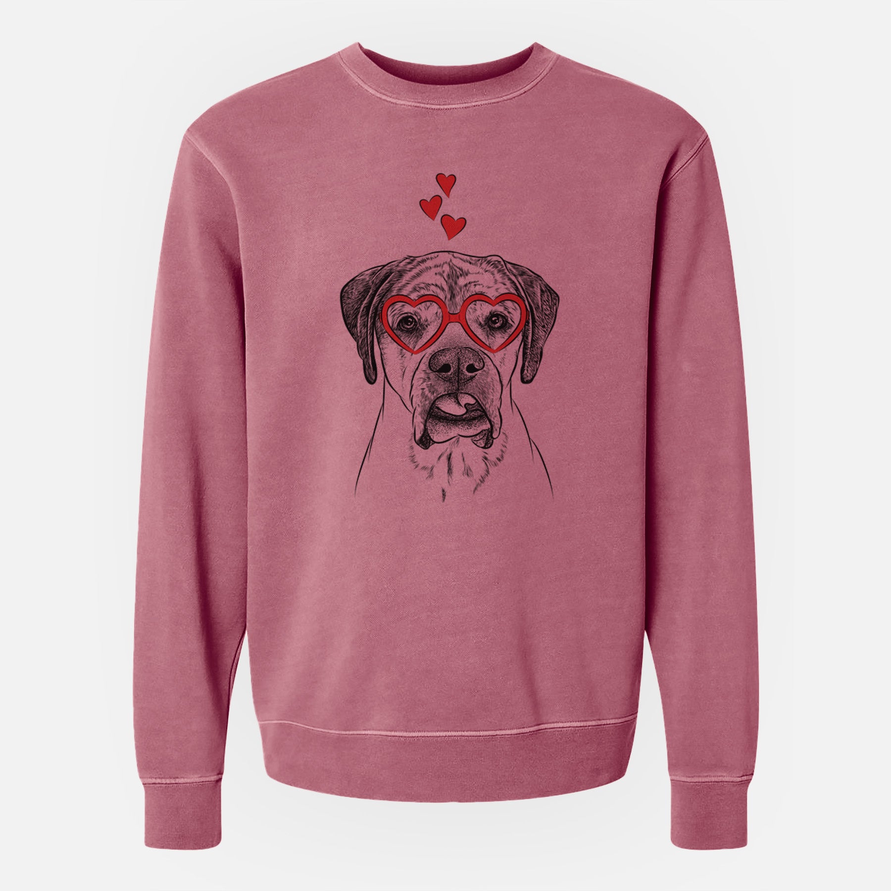 Valentine Emma the English Mastiff - Unisex Pigment Dyed Crew Sweatshirt