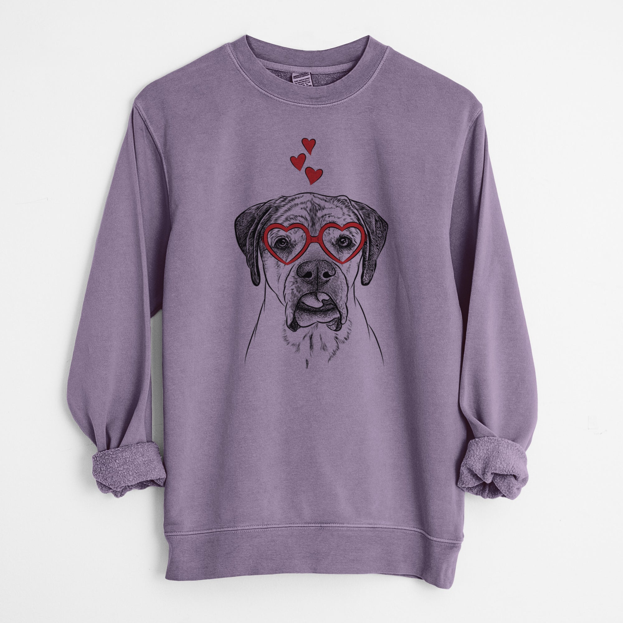 Valentine Emma the English Mastiff - Unisex Pigment Dyed Crew Sweatshirt
