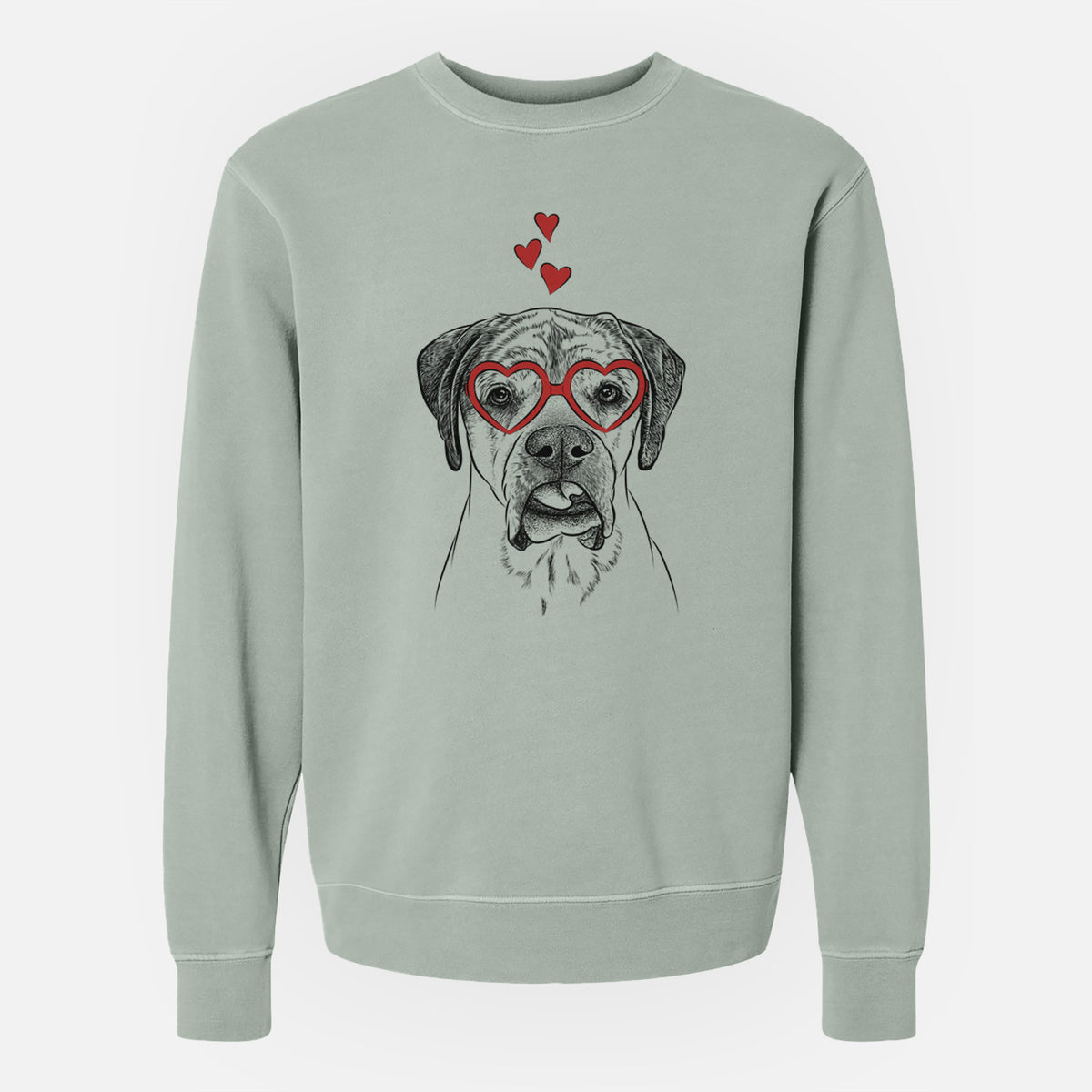 Valentine Emma the English Mastiff - Unisex Pigment Dyed Crew Sweatshirt