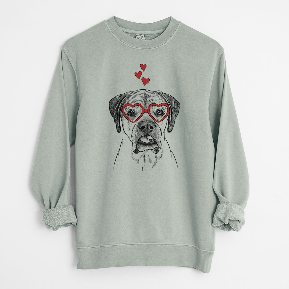 Valentine Emma the English Mastiff - Unisex Pigment Dyed Crew Sweatshirt