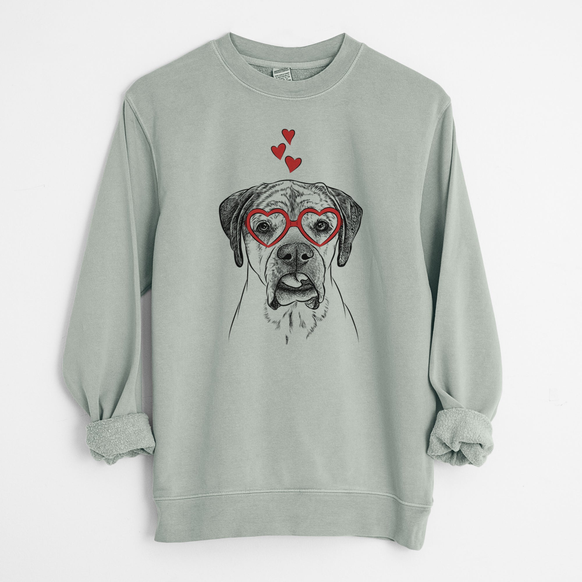 Valentine Emma the English Mastiff - Unisex Pigment Dyed Crew Sweatshirt