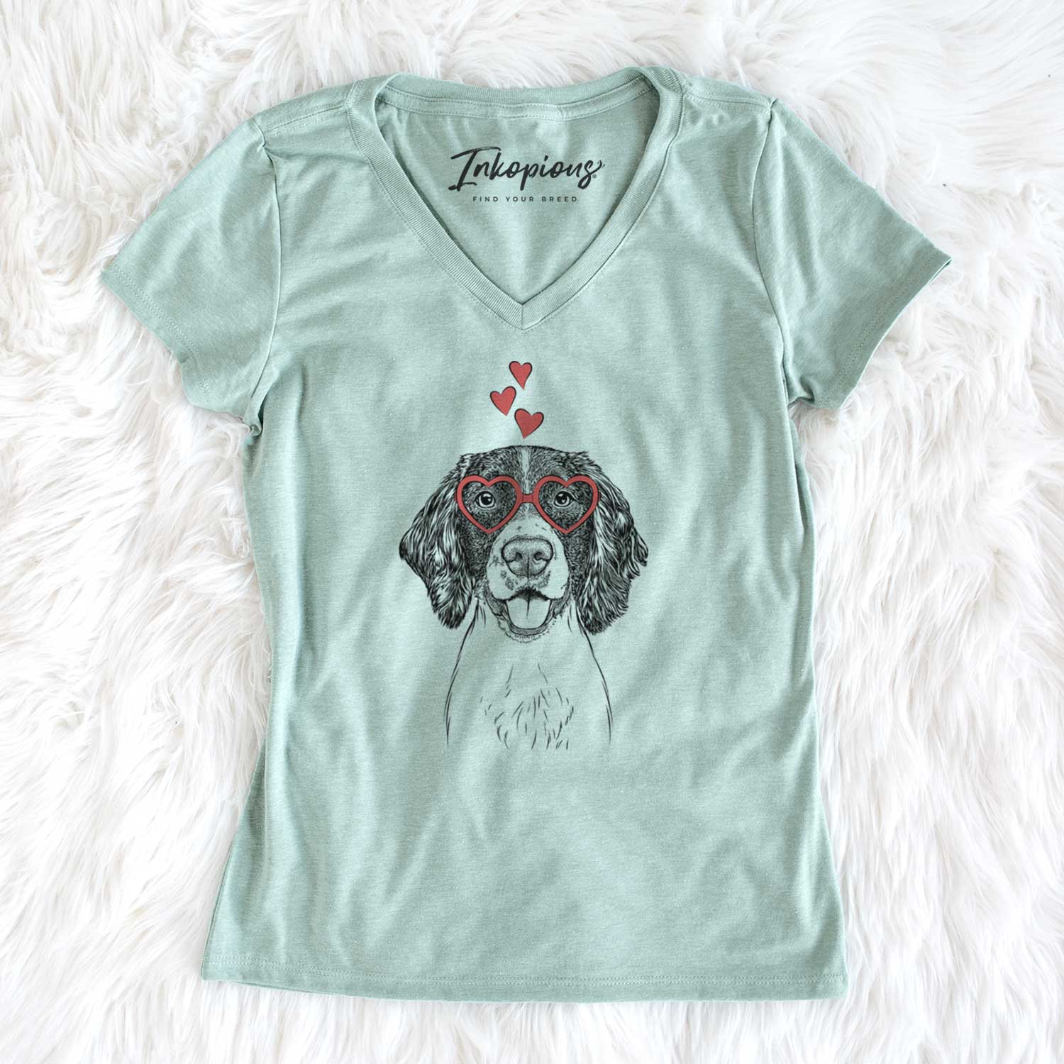 Valentine Ever the English Springer Spaniel - Women's V-neck Shirt
