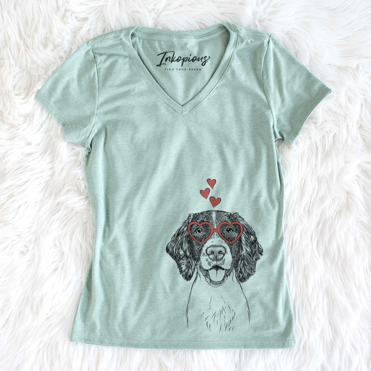 Valentine Ever the English Springer Spaniel - Women's V-neck Shirt