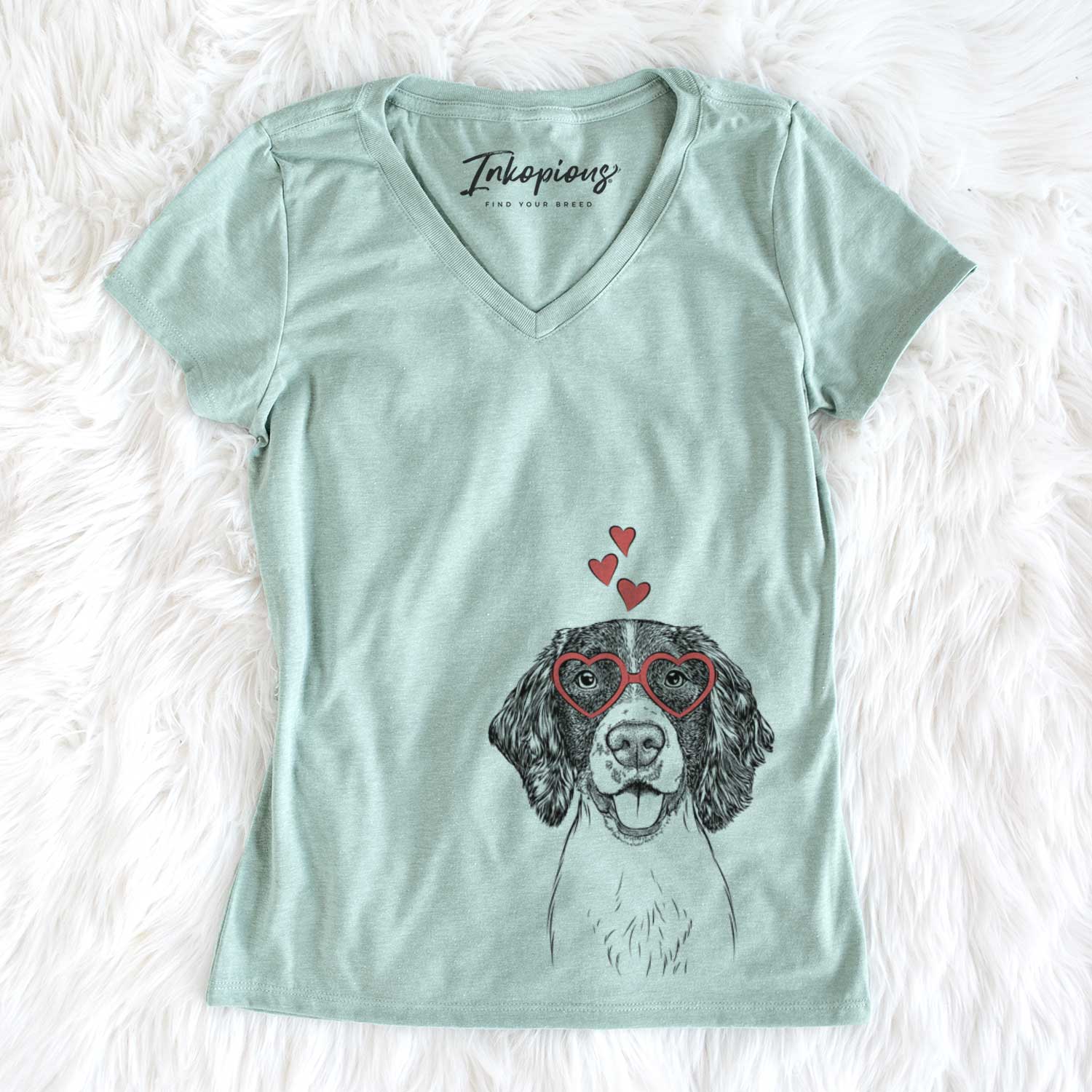 Valentine Ever the English Springer Spaniel - Women's V-neck Shirt