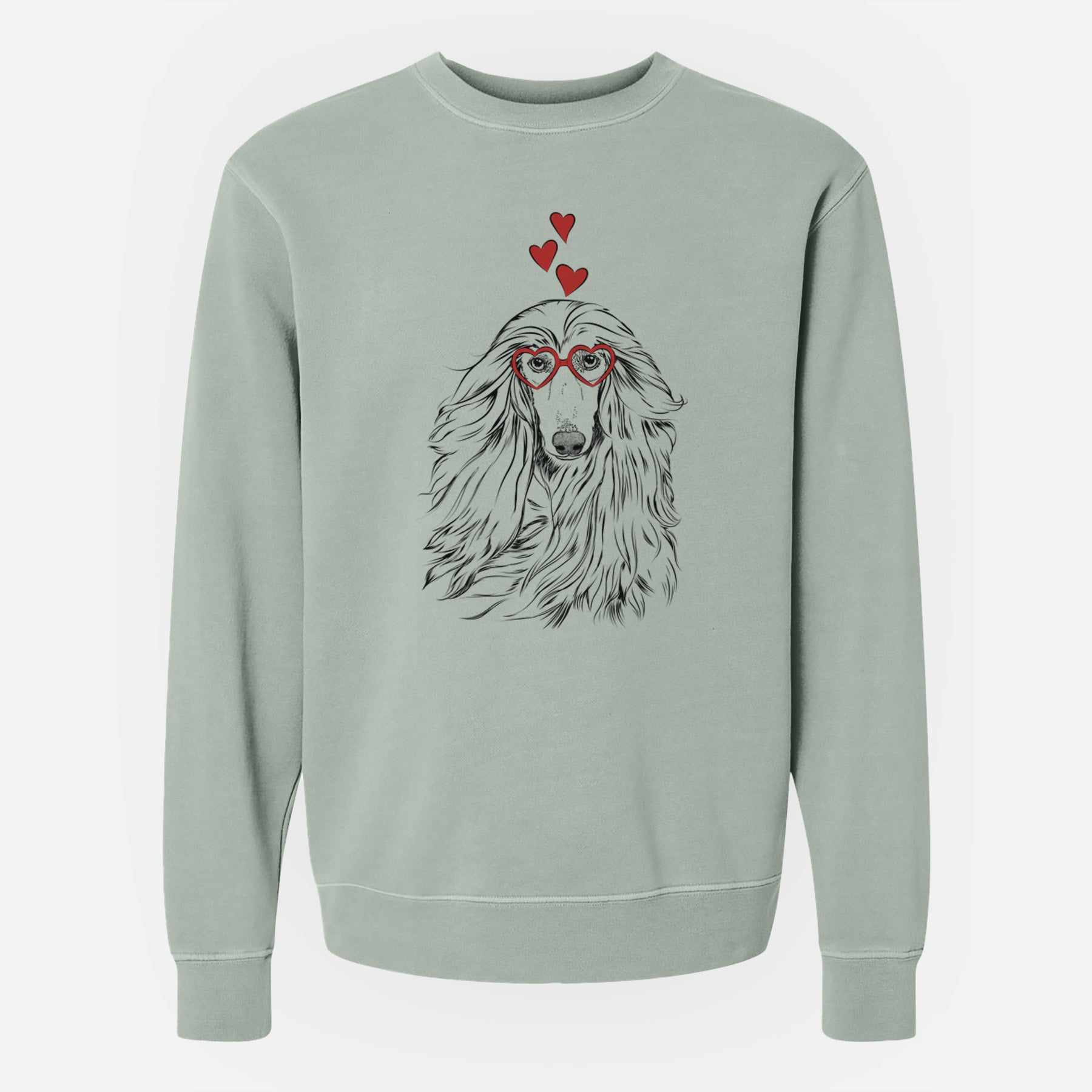 Valentine Fabio the Afghan Hound - Unisex Pigment Dyed Crew Sweatshirt