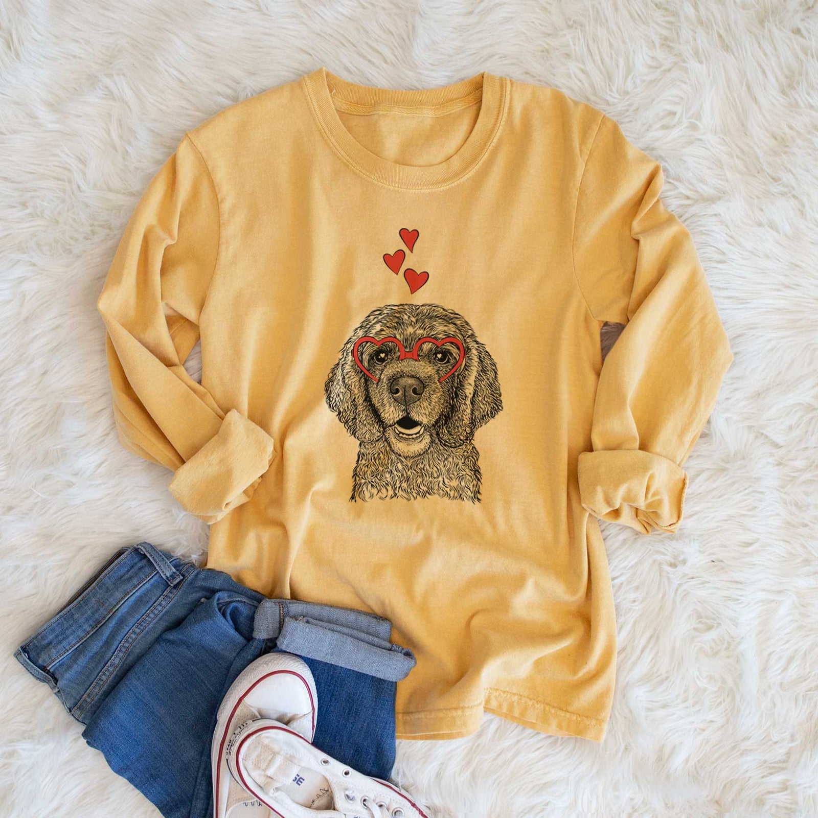 Valentine Fannie Mae the Cocker Spaniel - Heavyweight 100% Cotton Long Sleeve