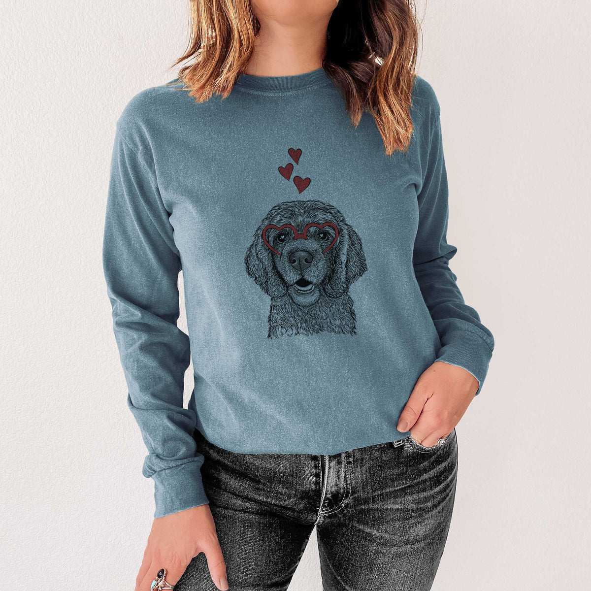 Valentine Fannie Mae the Cocker Spaniel - Heavyweight 100% Cotton Long Sleeve