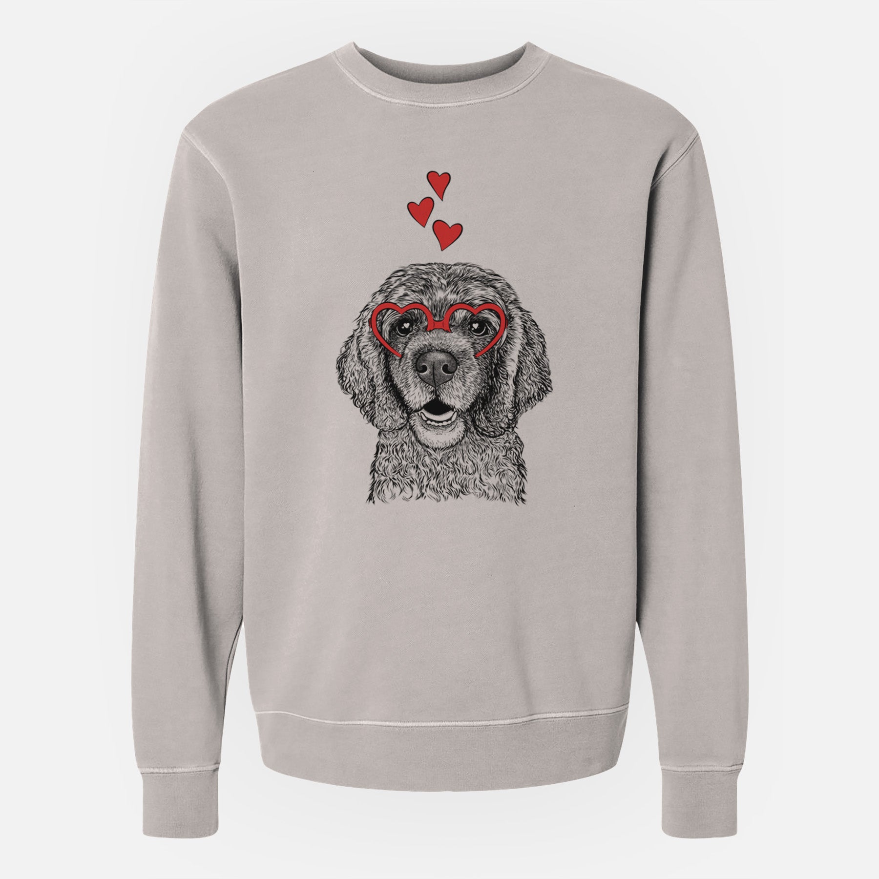 Valentine Fannie Mae the Cocker Spaniel - Unisex Pigment Dyed Crew Sweatshirt