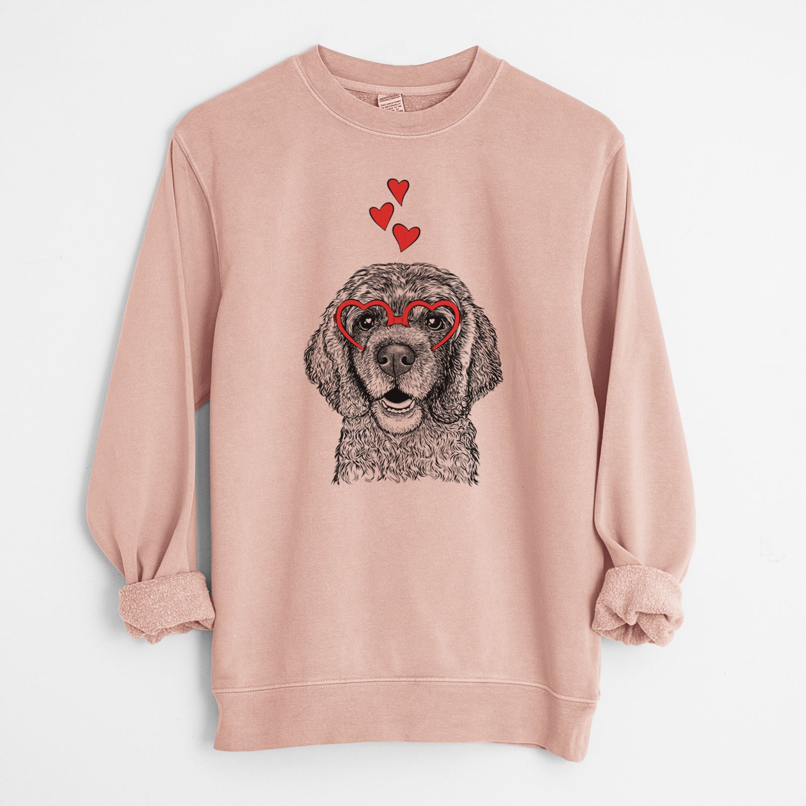 Valentine Fannie Mae the Cocker Spaniel - Unisex Pigment Dyed Crew Sweatshirt