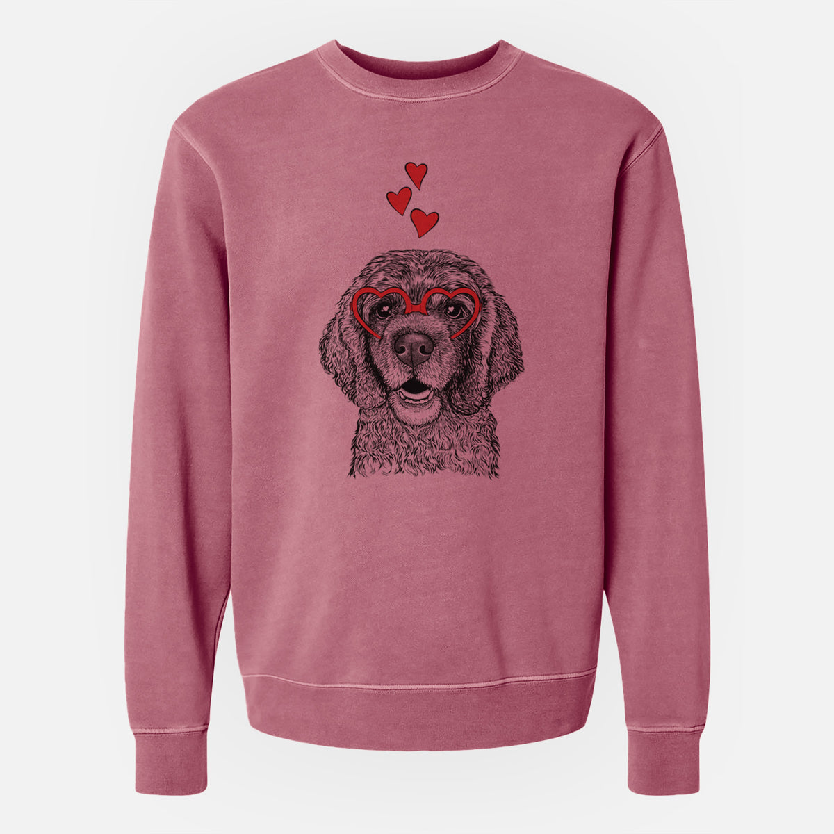 Valentine Fannie Mae the Cocker Spaniel - Unisex Pigment Dyed Crew Sweatshirt
