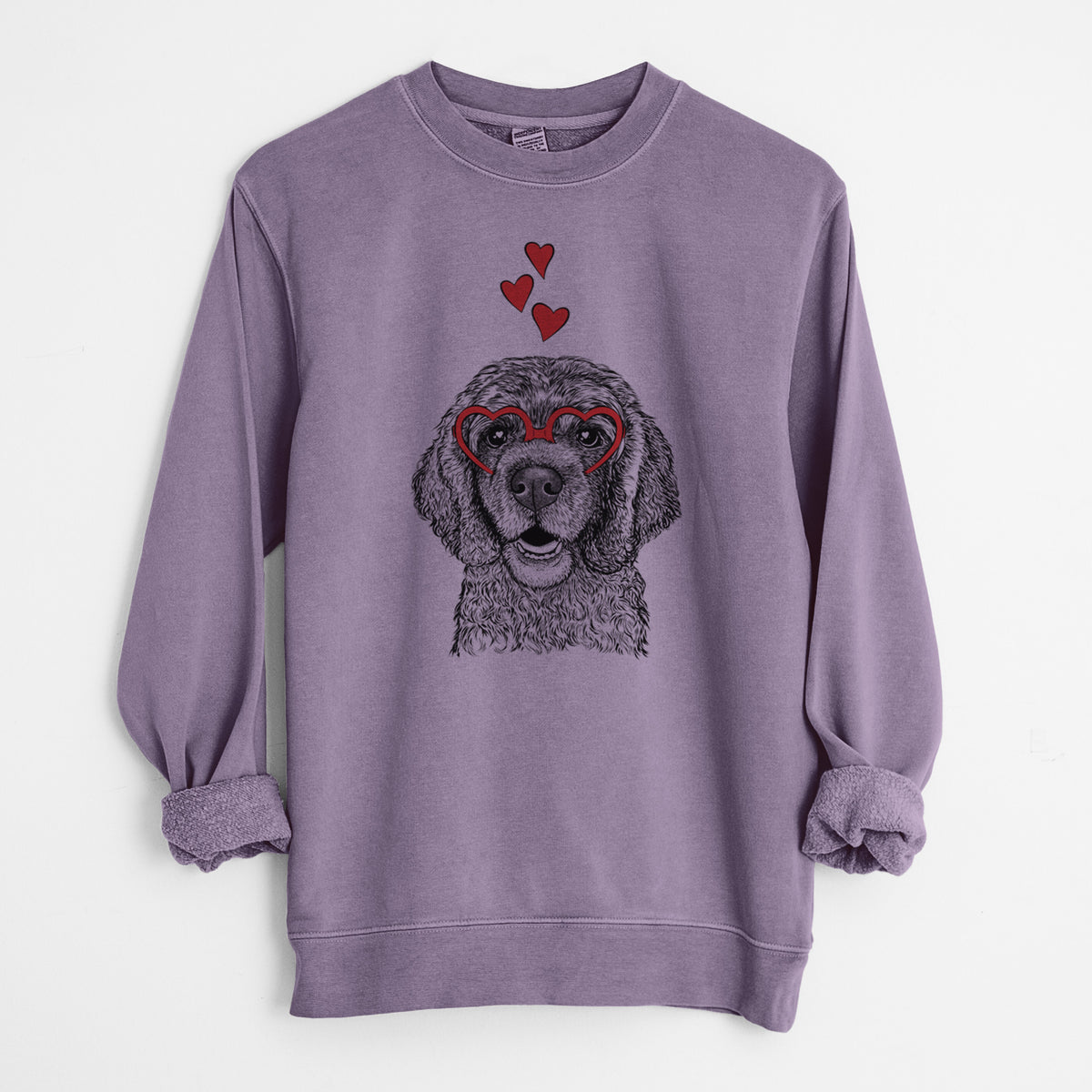 Valentine Fannie Mae the Cocker Spaniel - Unisex Pigment Dyed Crew Sweatshirt