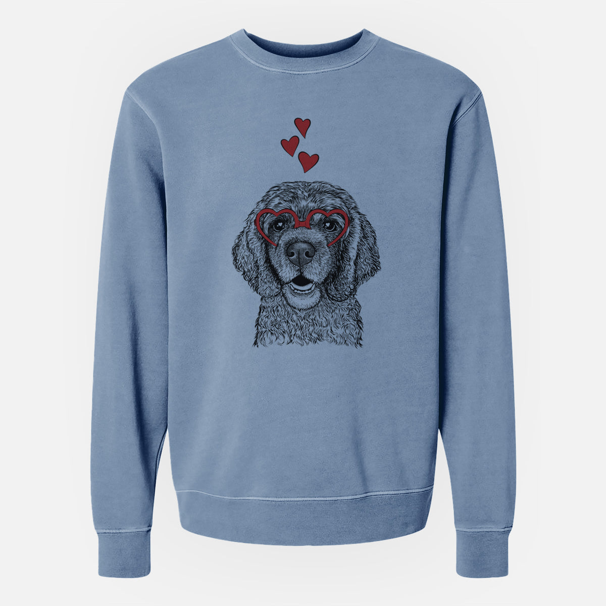 Valentine Fannie Mae the Cocker Spaniel - Unisex Pigment Dyed Crew Sweatshirt