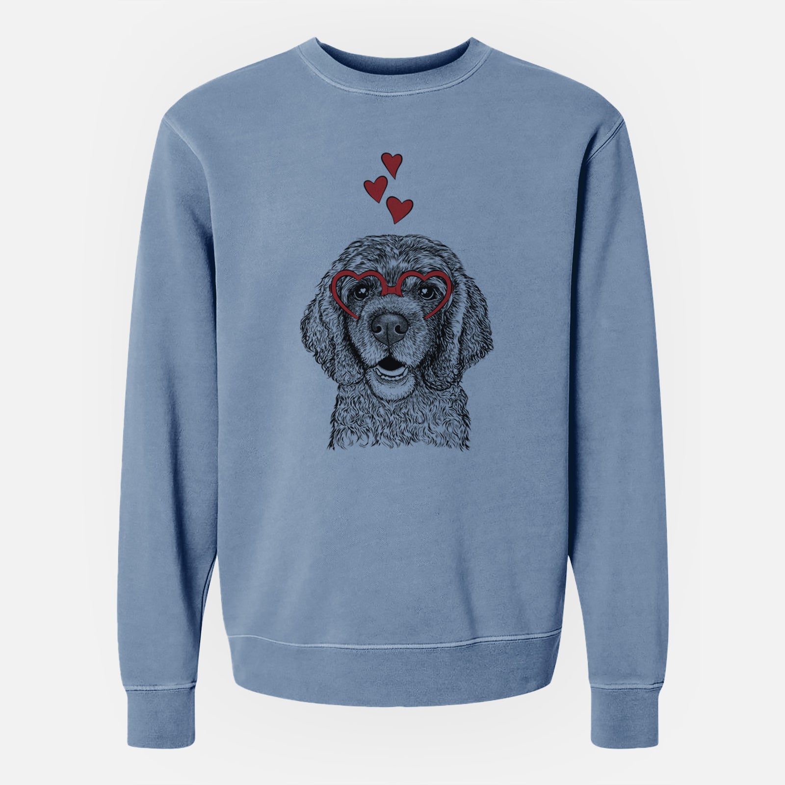 Valentine Fannie Mae the Cocker Spaniel - Unisex Pigment Dyed Crew Sweatshirt