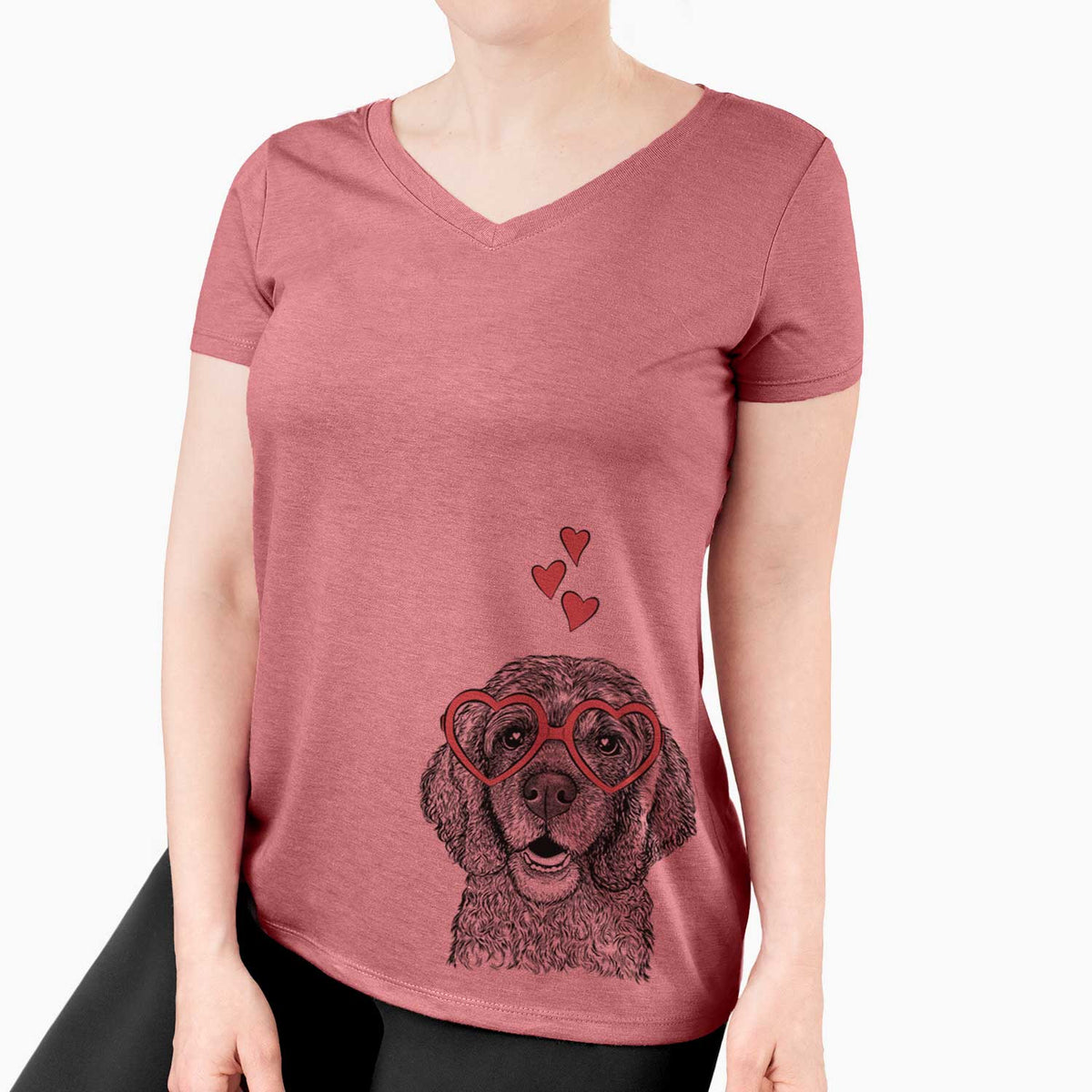 Fannie Mae the Cocker Spaniel - Women's V-neck Shirt