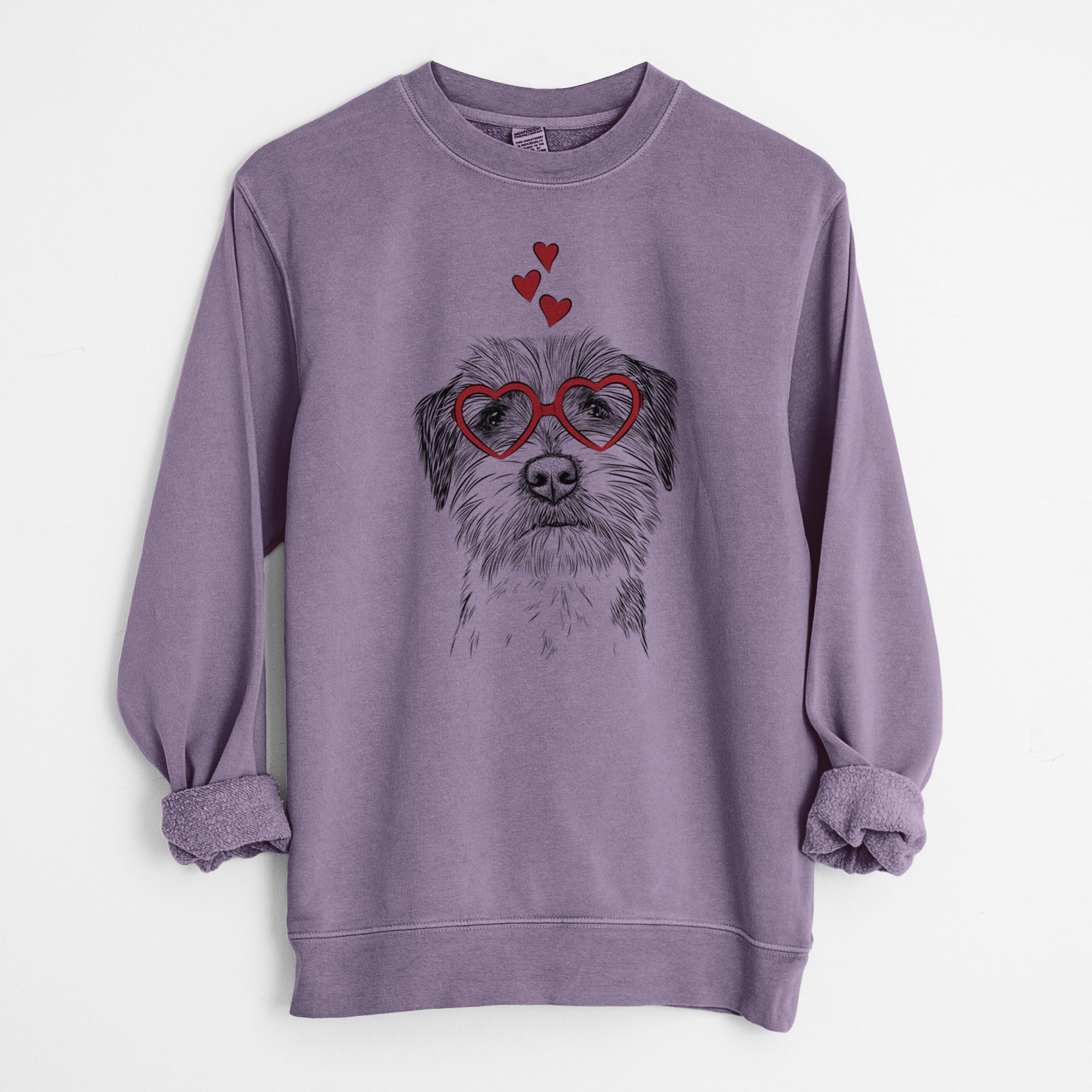 Valentine Feis the Parson Russell Terrier - Unisex Pigment Dyed Crew Sweatshirt