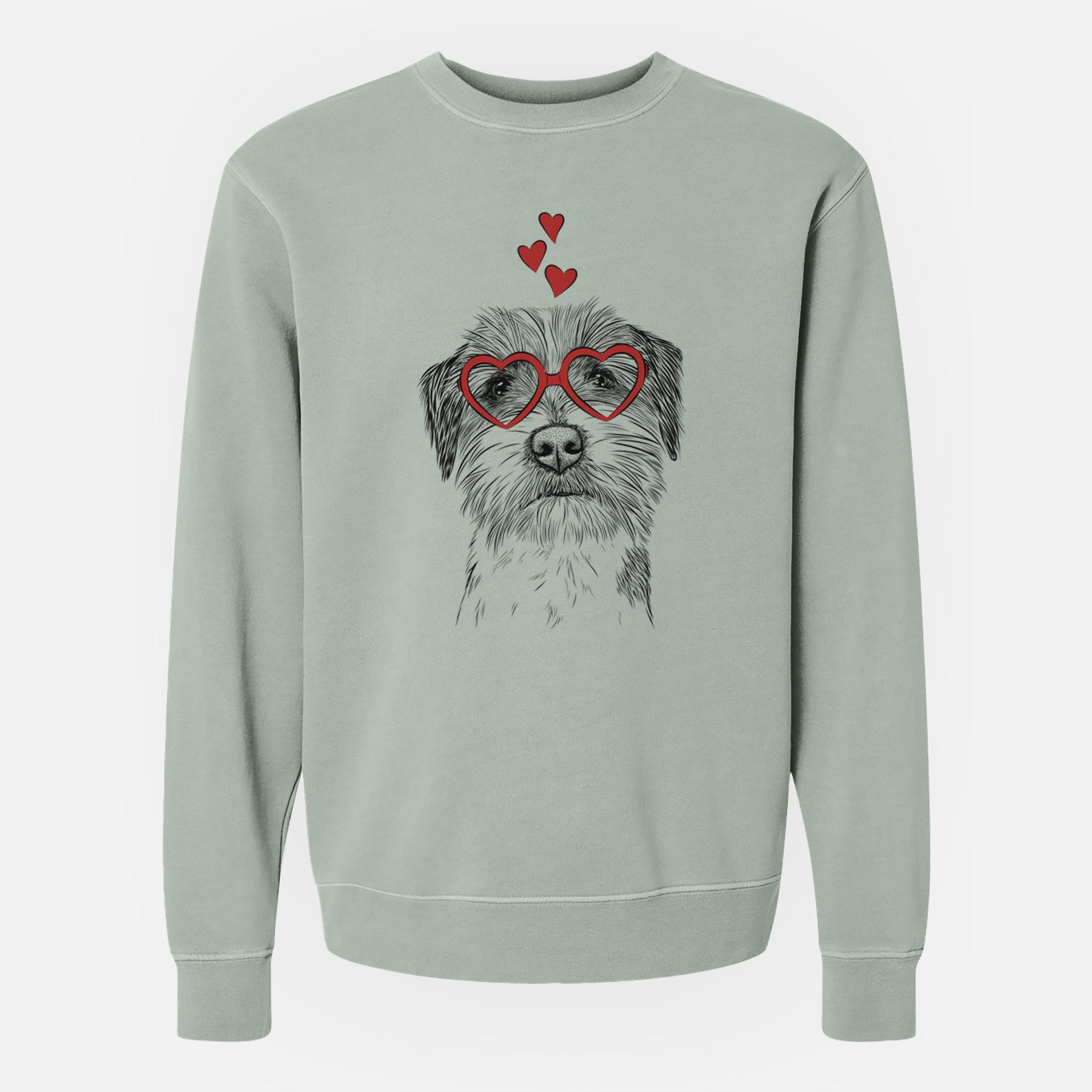 Valentine Feis the Parson Russell Terrier - Unisex Pigment Dyed Crew Sweatshirt