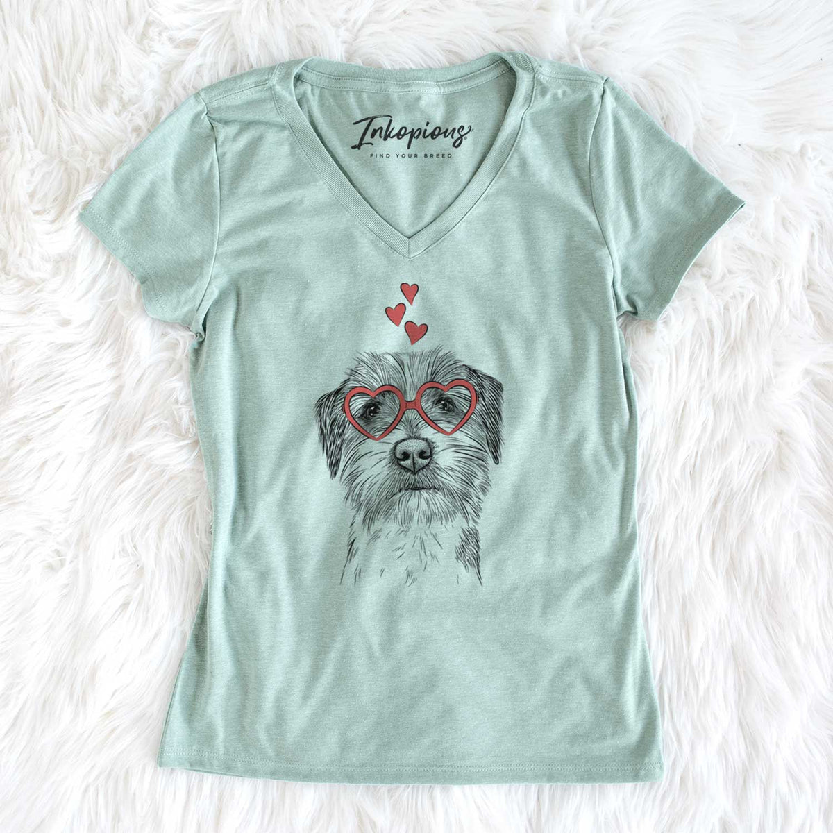 Valentine Feis the Parson Russell Terrier - Women's V-neck Shirt