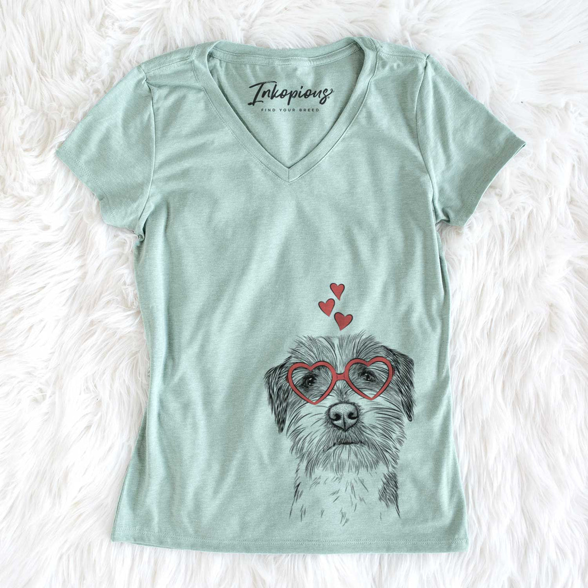 Valentine Feis the Parson Russell Terrier - Women's V-neck Shirt