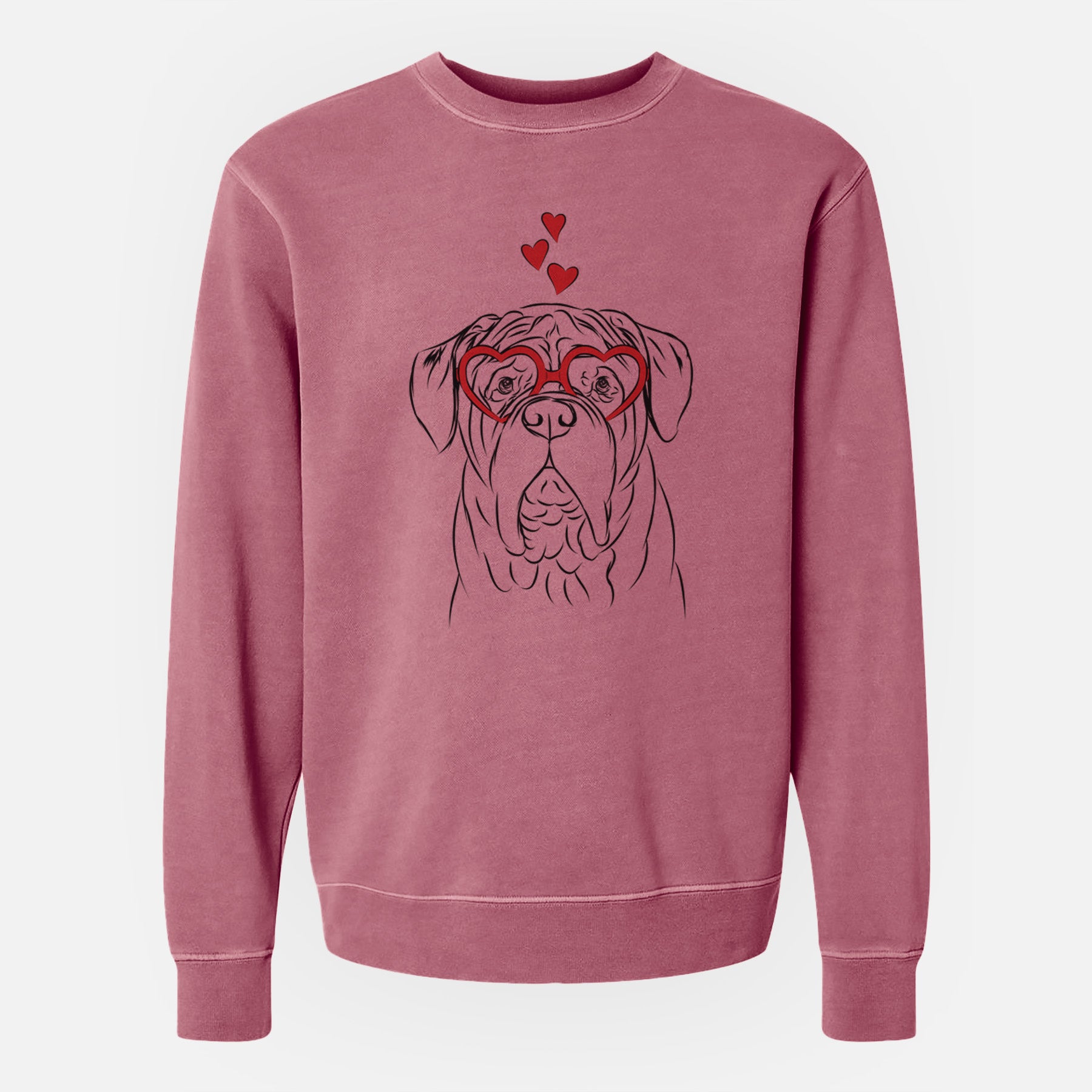 Valentine Felix the Dogue de Bordeaux - Unisex Pigment Dyed Crew Sweatshirt