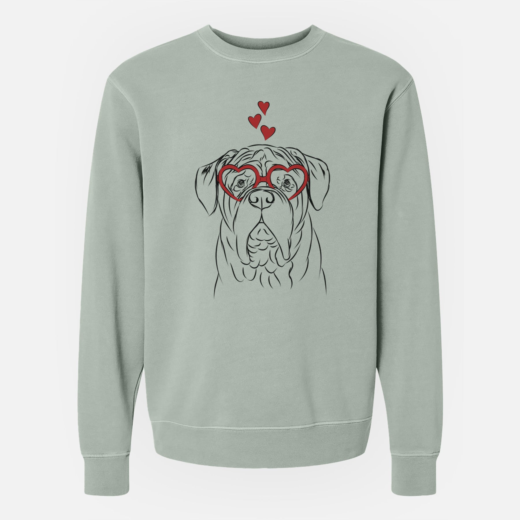 Valentine Felix the Dogue de Bordeaux - Unisex Pigment Dyed Crew Sweatshirt