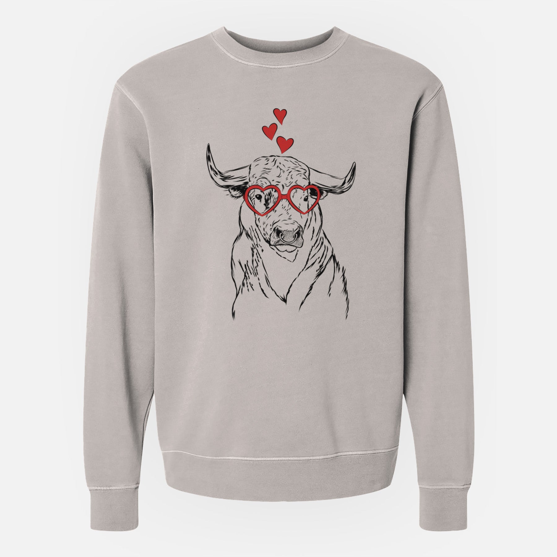 Valentine Ferdinand the Bull - Unisex Pigment Dyed Crew Sweatshirt