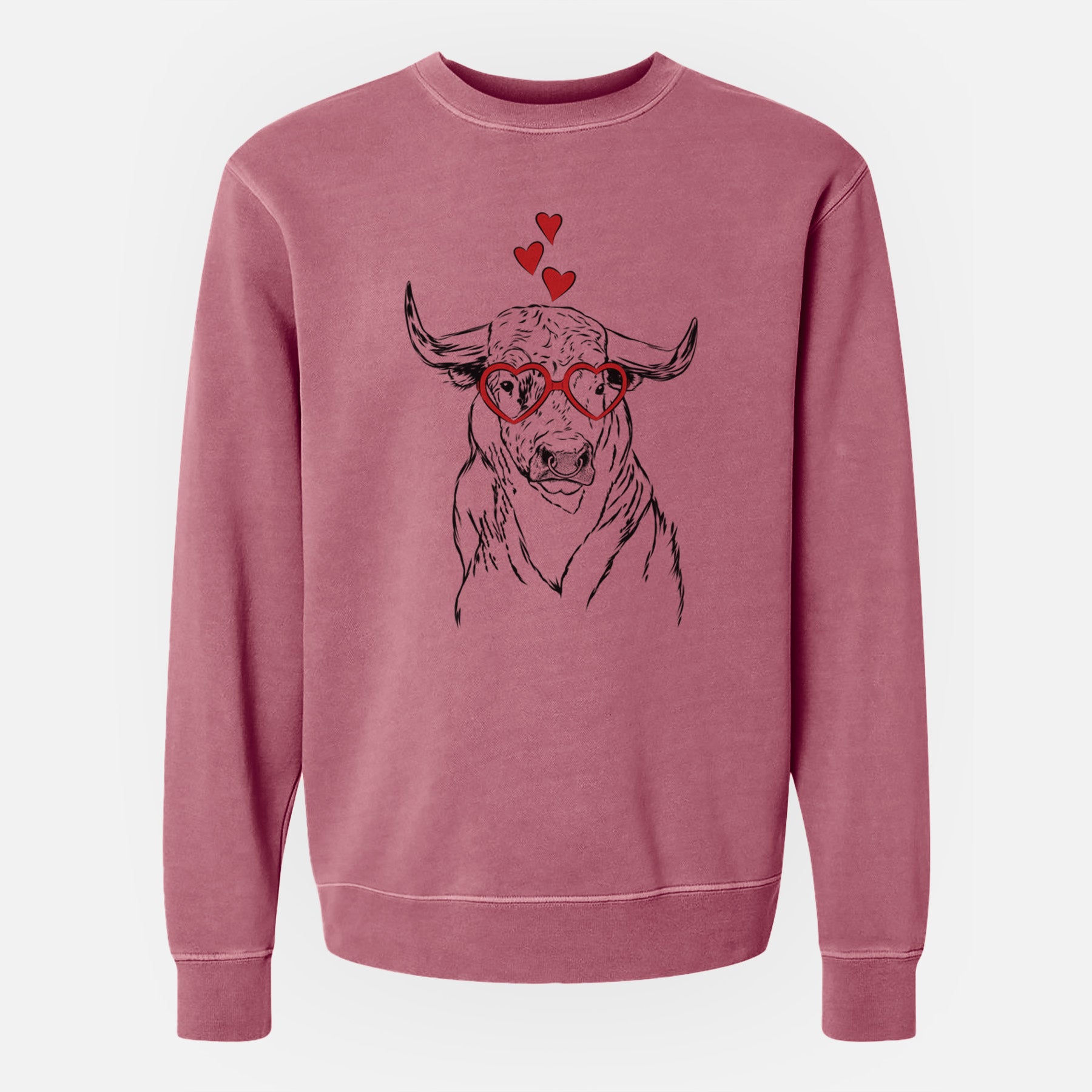 Valentine Ferdinand the Bull - Unisex Pigment Dyed Crew Sweatshirt