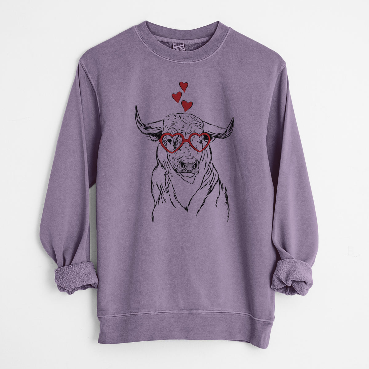 Valentine Ferdinand the Bull - Unisex Pigment Dyed Crew Sweatshirt