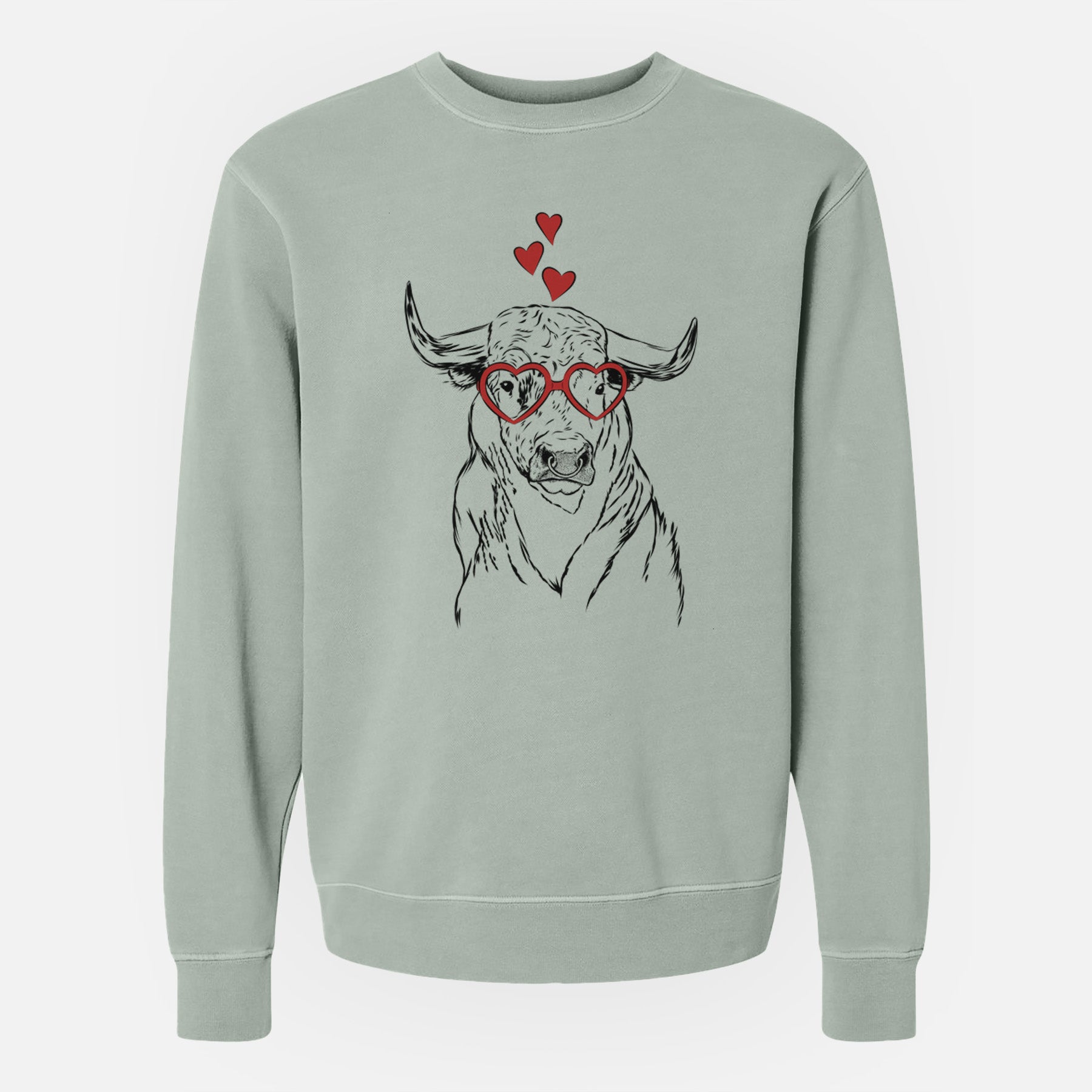 Valentine Ferdinand the Bull - Unisex Pigment Dyed Crew Sweatshirt