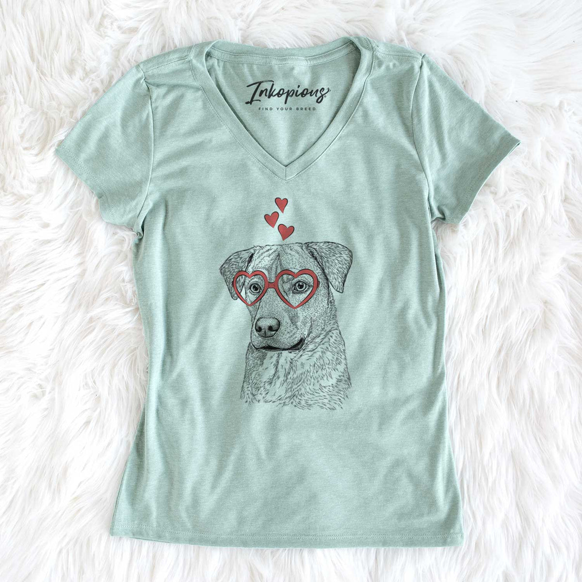 Valentine Feta the Mixed Breed - Women's V-neck Shirt