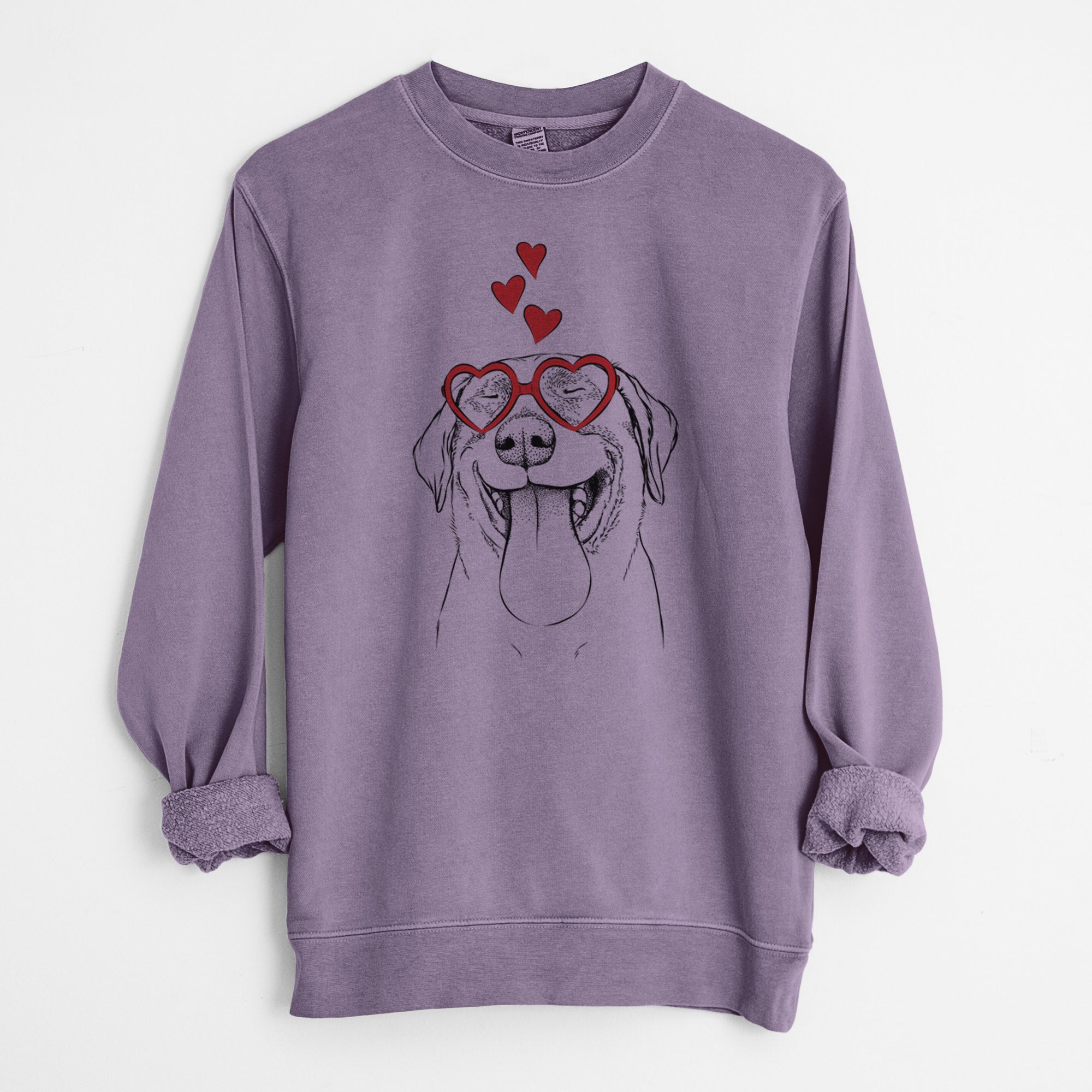 Valentine Fig the Labrador Retriever - Unisex Pigment Dyed Crew Sweatshirt