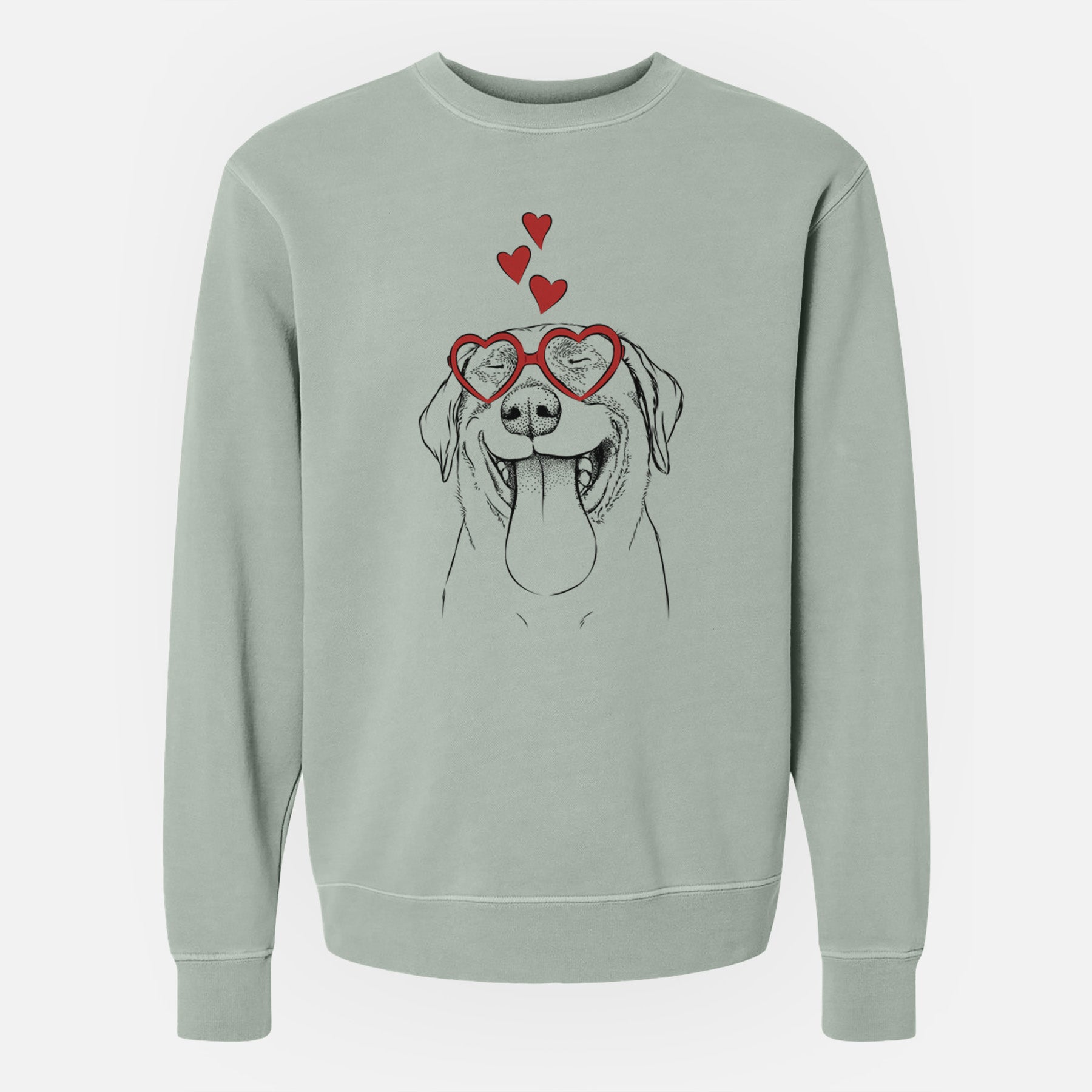 Valentine Fig the Labrador Retriever - Unisex Pigment Dyed Crew Sweatshirt