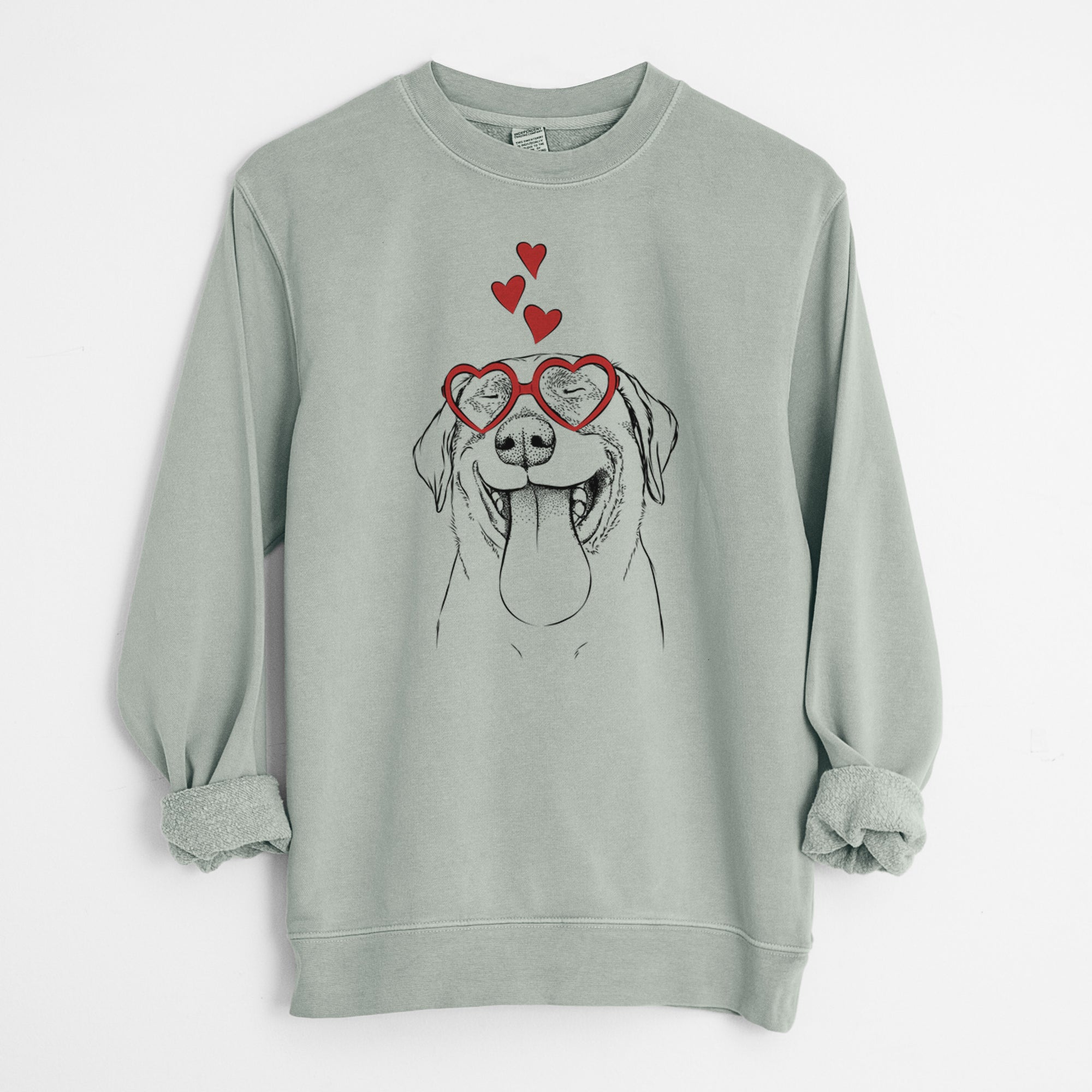 Valentine Fig the Labrador Retriever - Unisex Pigment Dyed Crew Sweatshirt