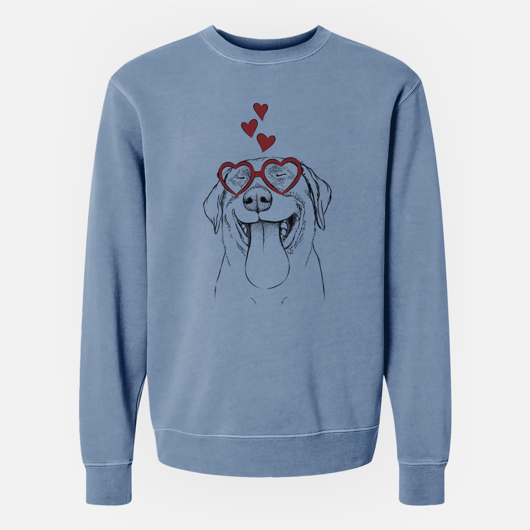 Valentine Fig the Labrador Retriever - Unisex Pigment Dyed Crew Sweatshirt