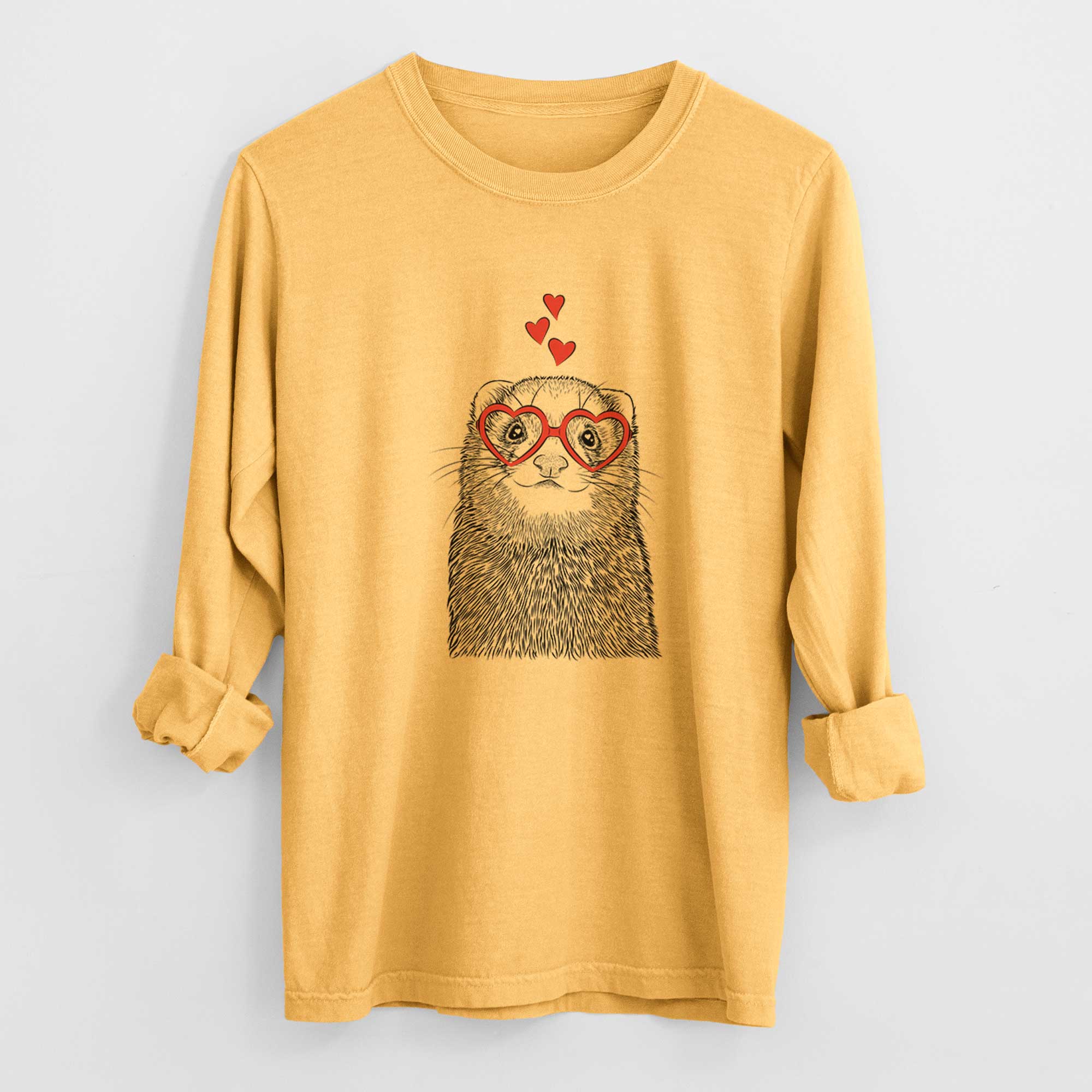 Valentine Fig the Ferret - Heavyweight 100% Cotton Long Sleeve