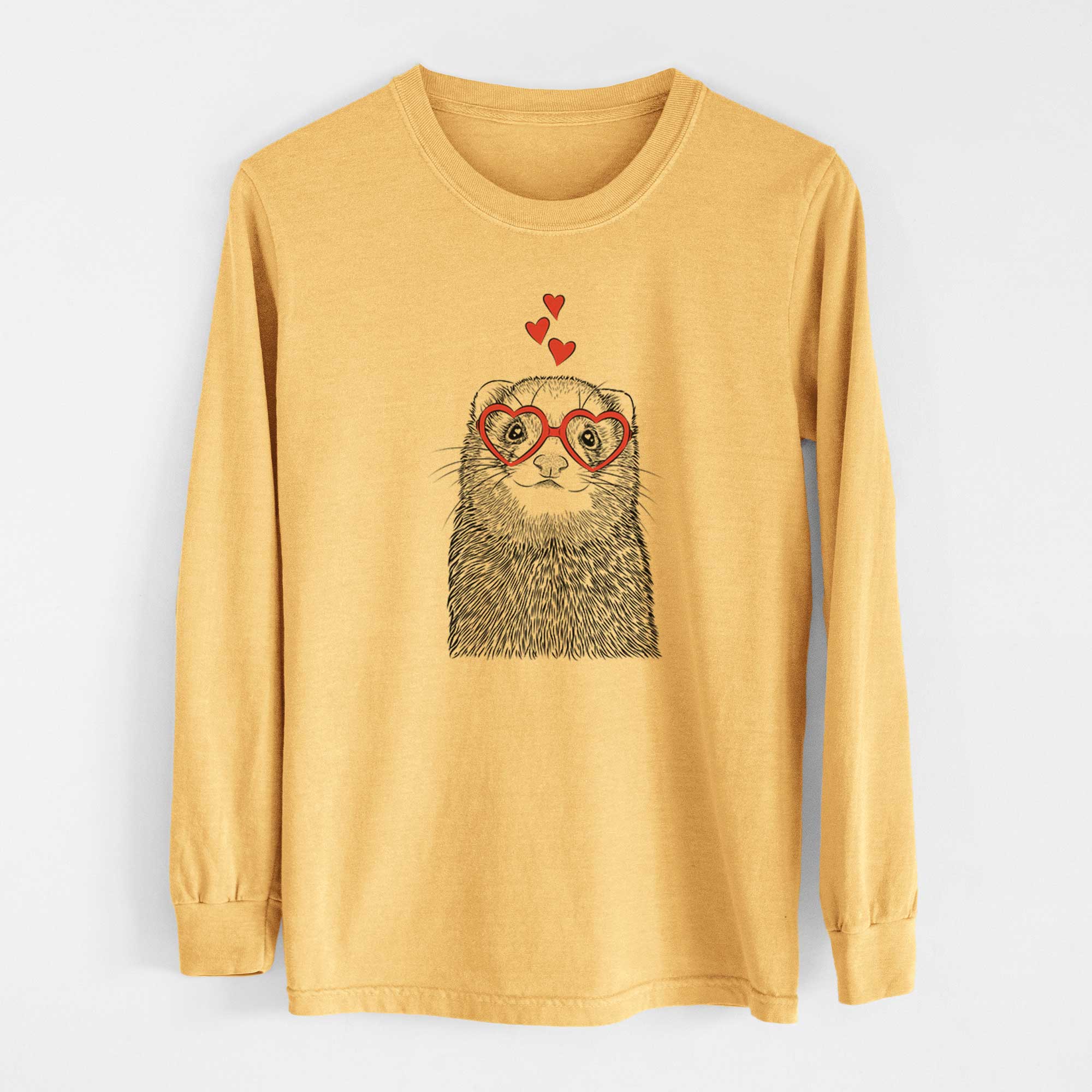 Valentine Fig the Ferret - Heavyweight 100% Cotton Long Sleeve