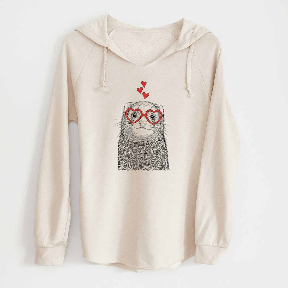 Valentine Fig the Ferret - Cali Wave Hooded Sweatshirt