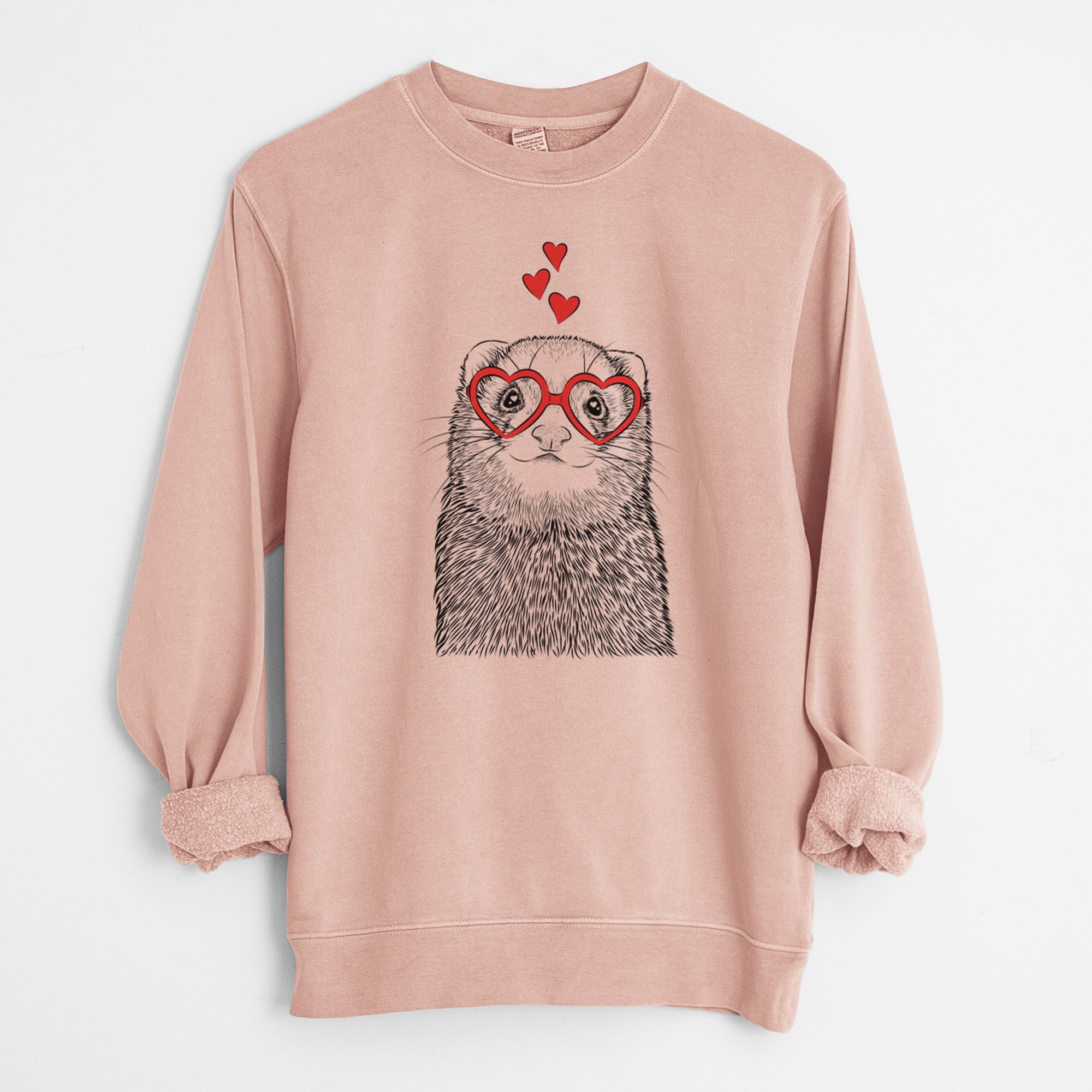 Valentine Fig the Ferret - Unisex Pigment Dyed Crew Sweatshirt