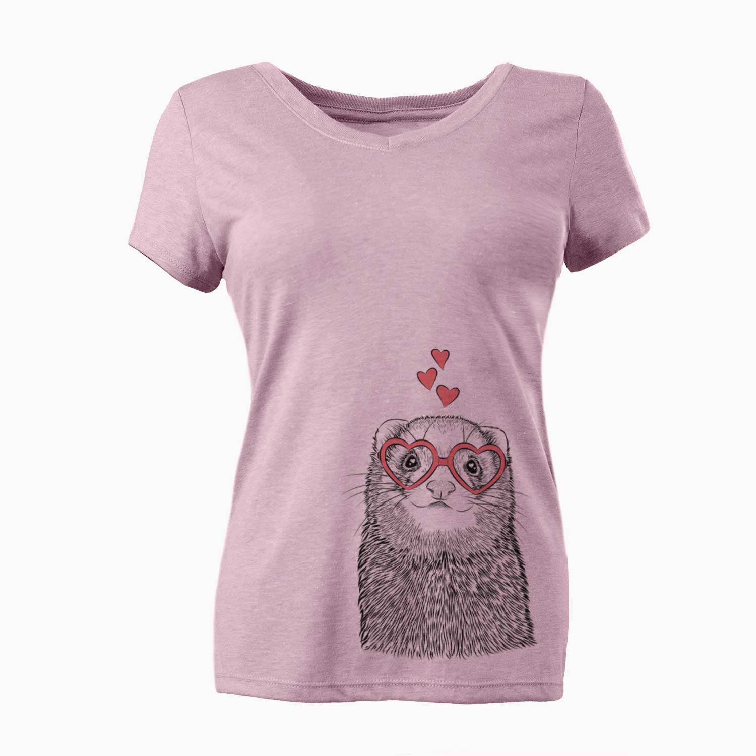 Valentine Fig the Ferret - Women's V-neck Shirt