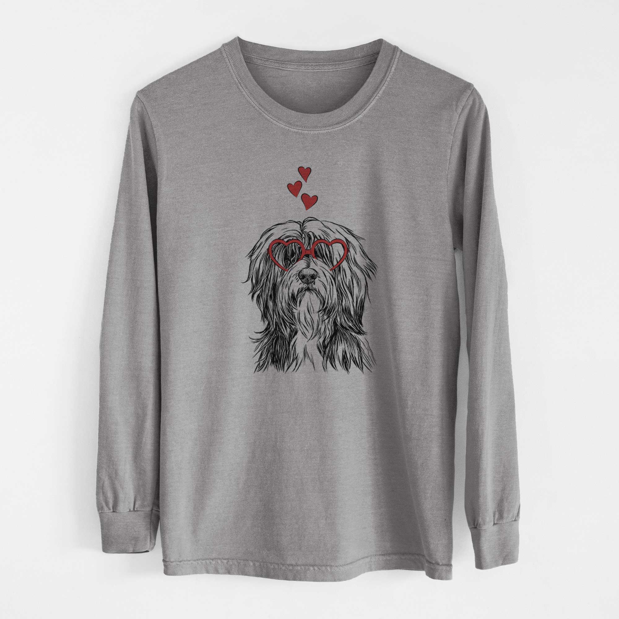 Valentine Fiji the Polish Lowland Sheepdog - Heavyweight 100% Cotton Long Sleeve