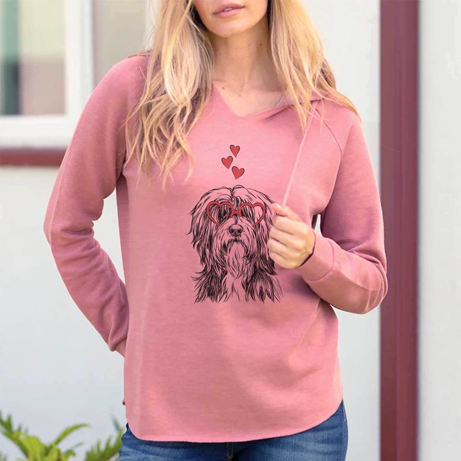 Valentine Fiji the Polish Lowland Sheepdog - Cali Wave Hooded Sweatshirt