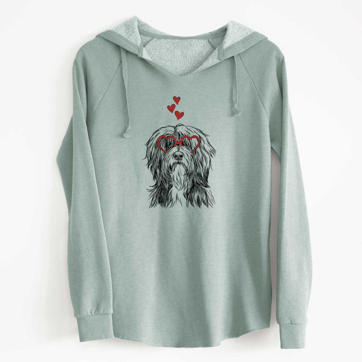 Valentine Fiji the Polish Lowland Sheepdog - Cali Wave Hooded Sweatshirt