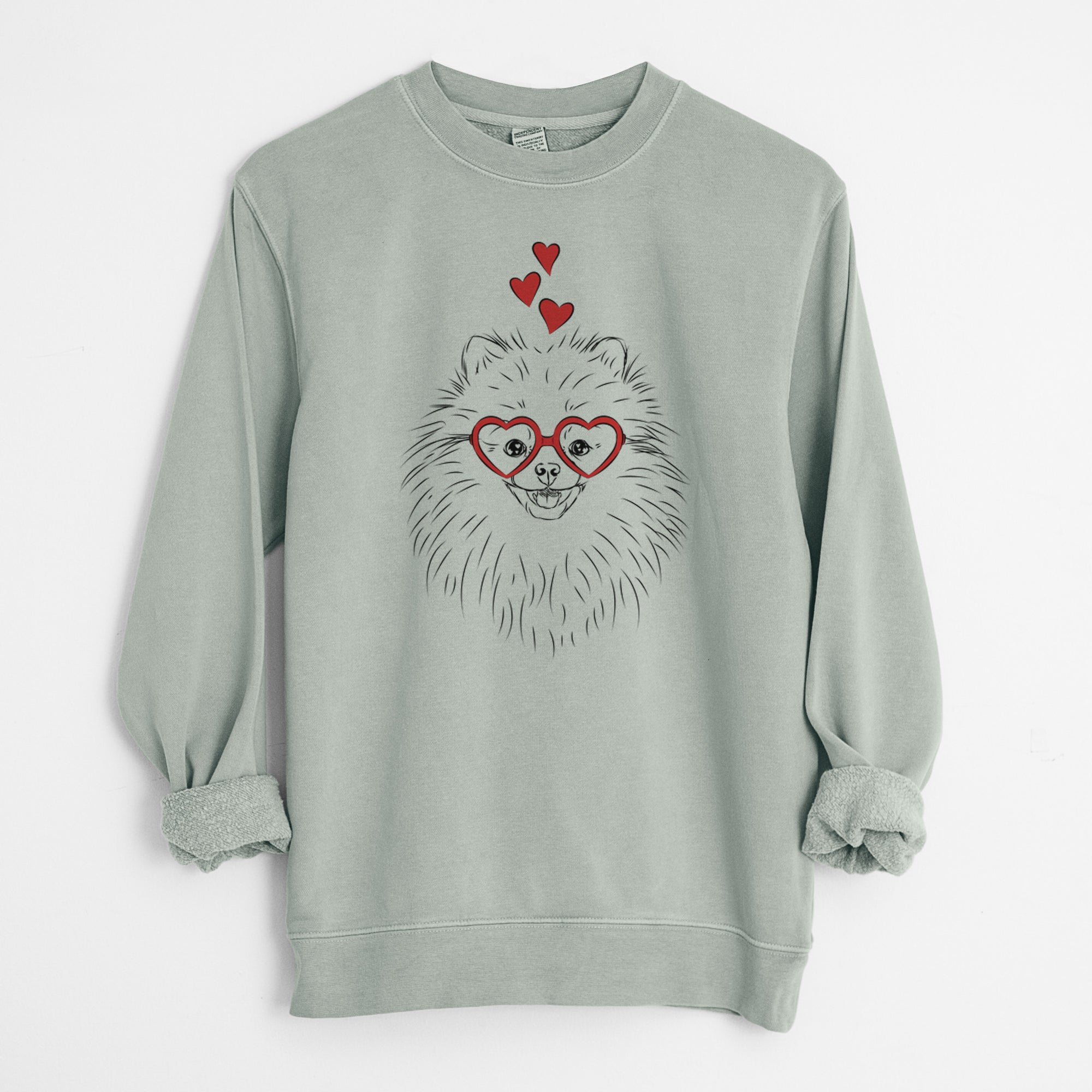 Valentine Finn the Pomeranian - Unisex Pigment Dyed Crew Sweatshirt