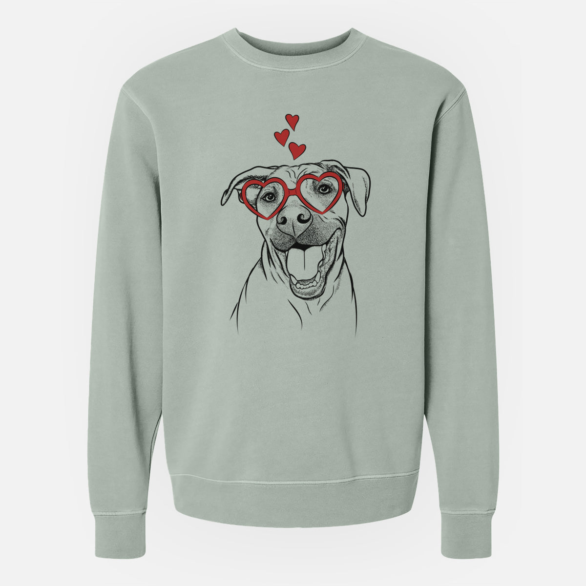 Valentine Finn the Hound Mix - Unisex Pigment Dyed Crew Sweatshirt