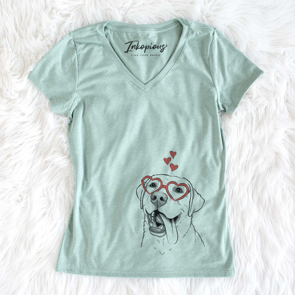 Valentine Finn the Labrador Retriever - Women&#39;s V-neck Shirt